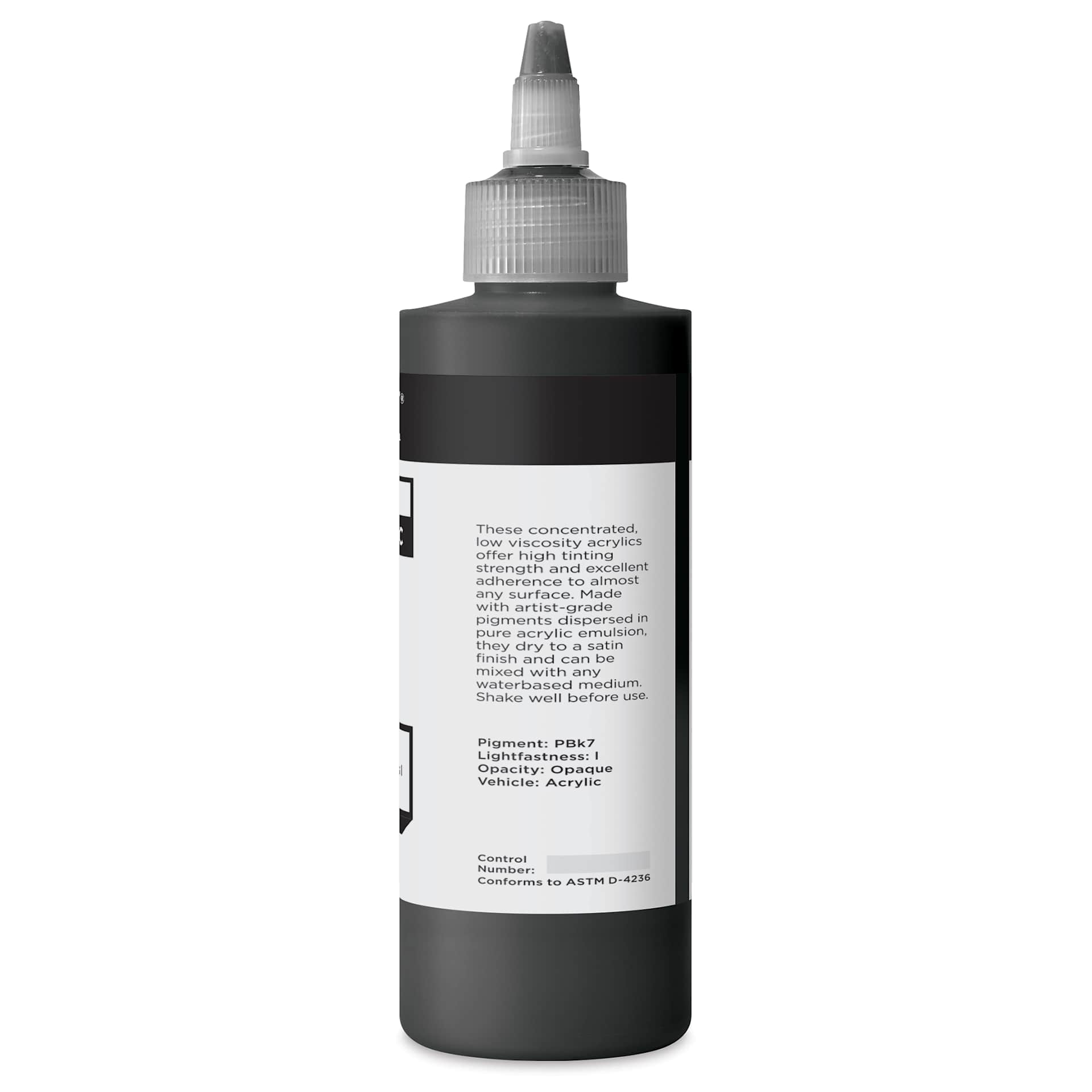 Blick Artists’ Fluid Acrylic - Lamp Black, 200 ml back