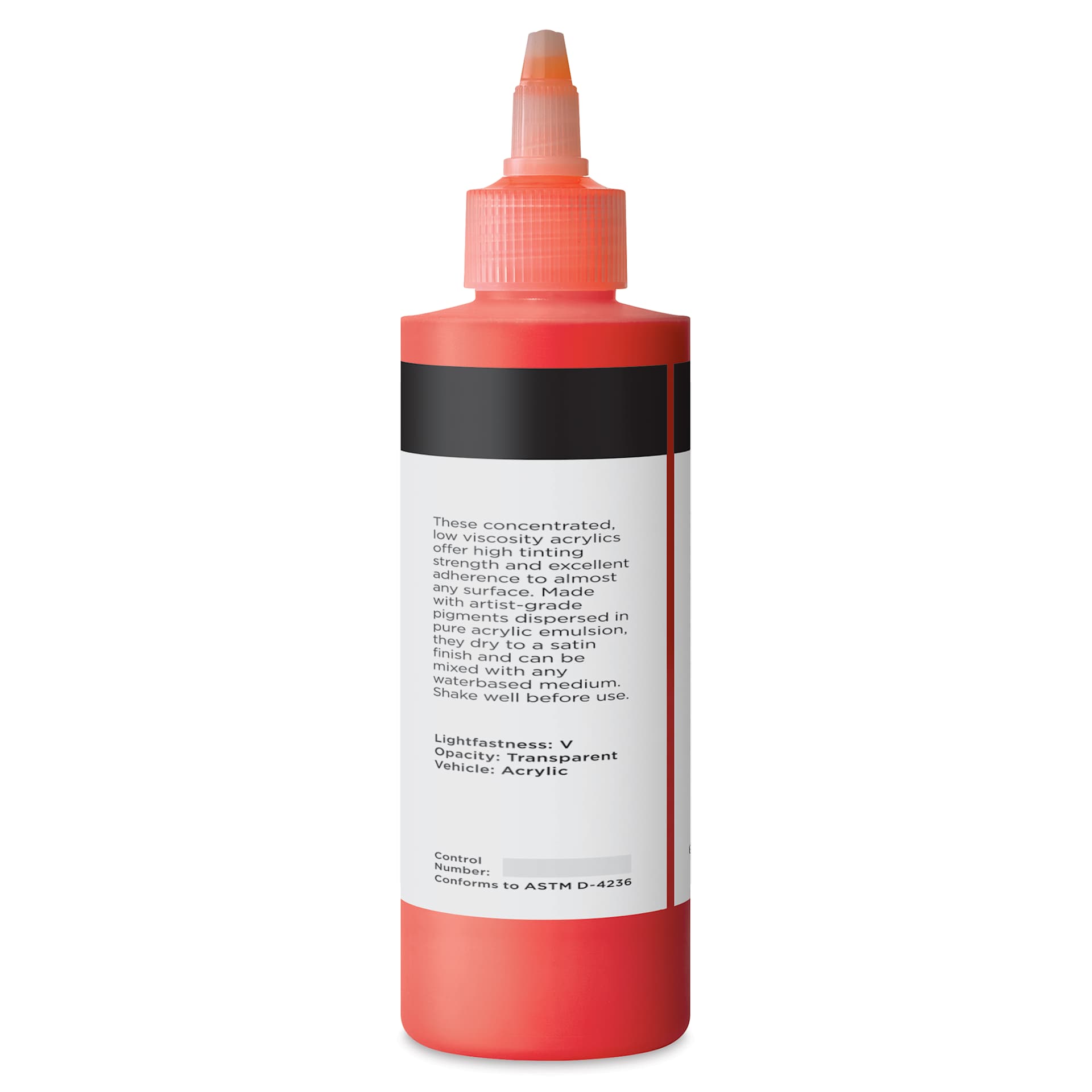 Blick Artists’ Fluid Acrylic - Fluorescent Red, 200 ml back