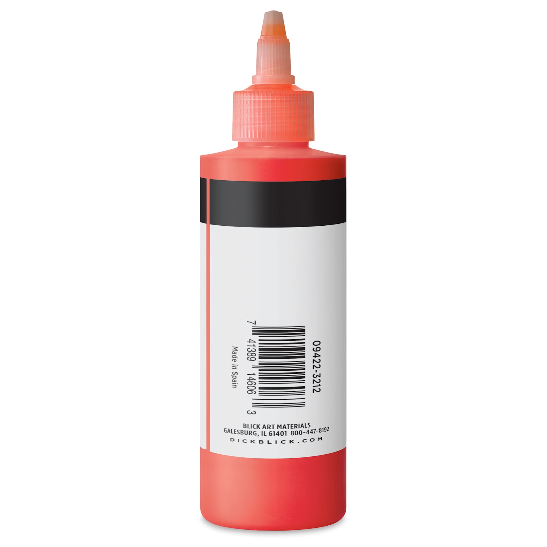 Blick Artists’ Fluid Acrylic - Fluorescent Red, 200 ml side