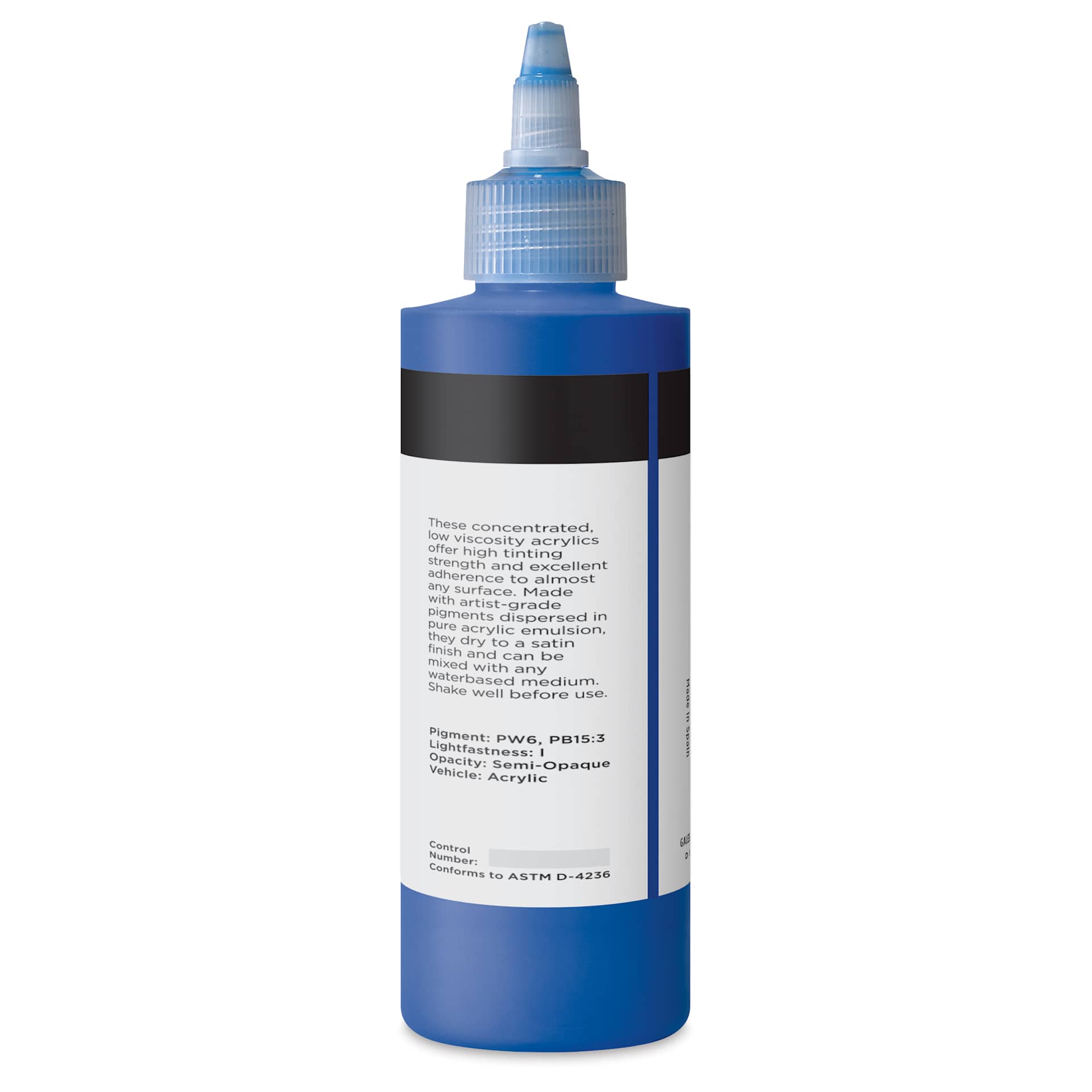 Blick Artists’ Fluid Acrylic - Cyan Blue, 200 ml back