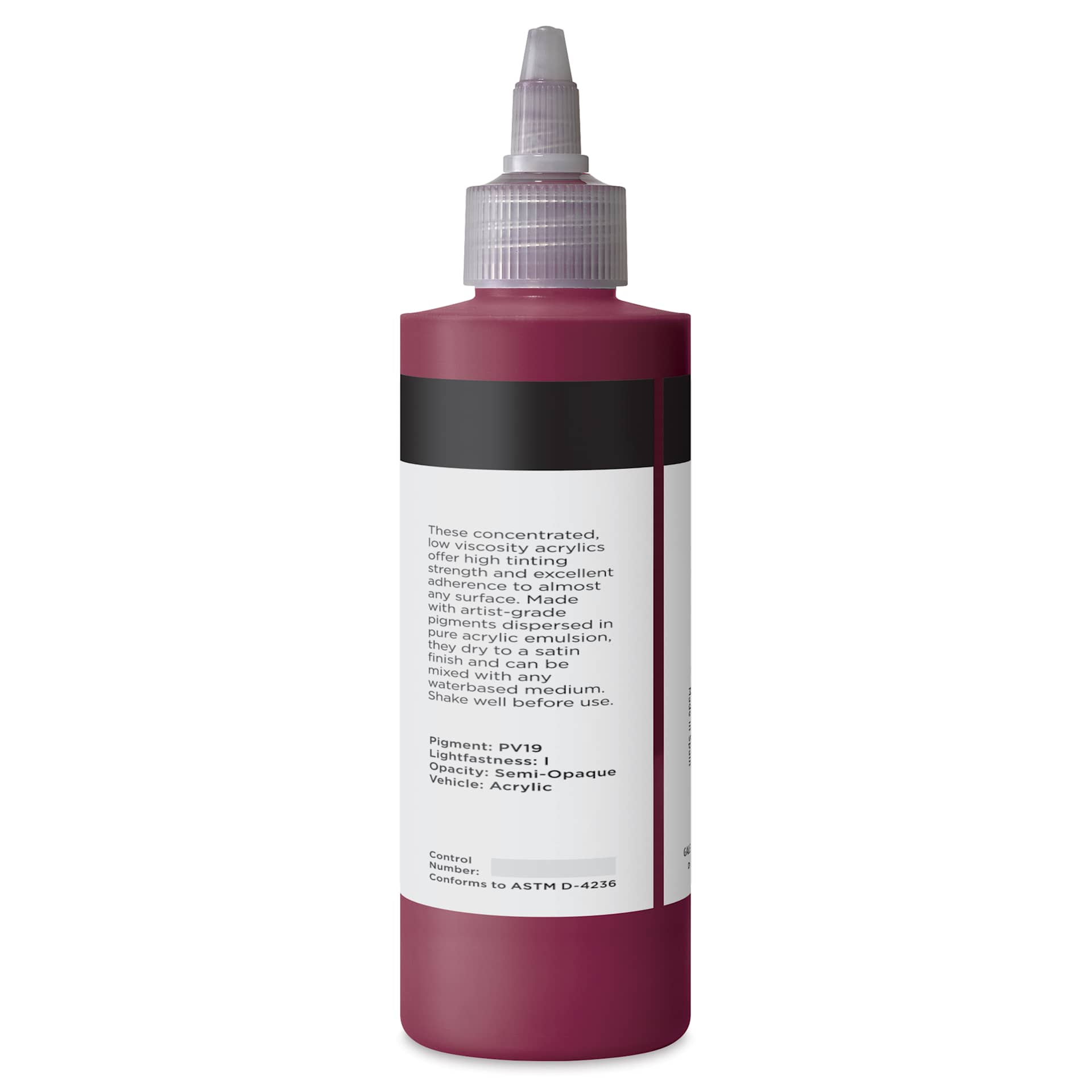 Blick Artists’ Fluid Acrylic - Quinacridone Violet, 200 ml back