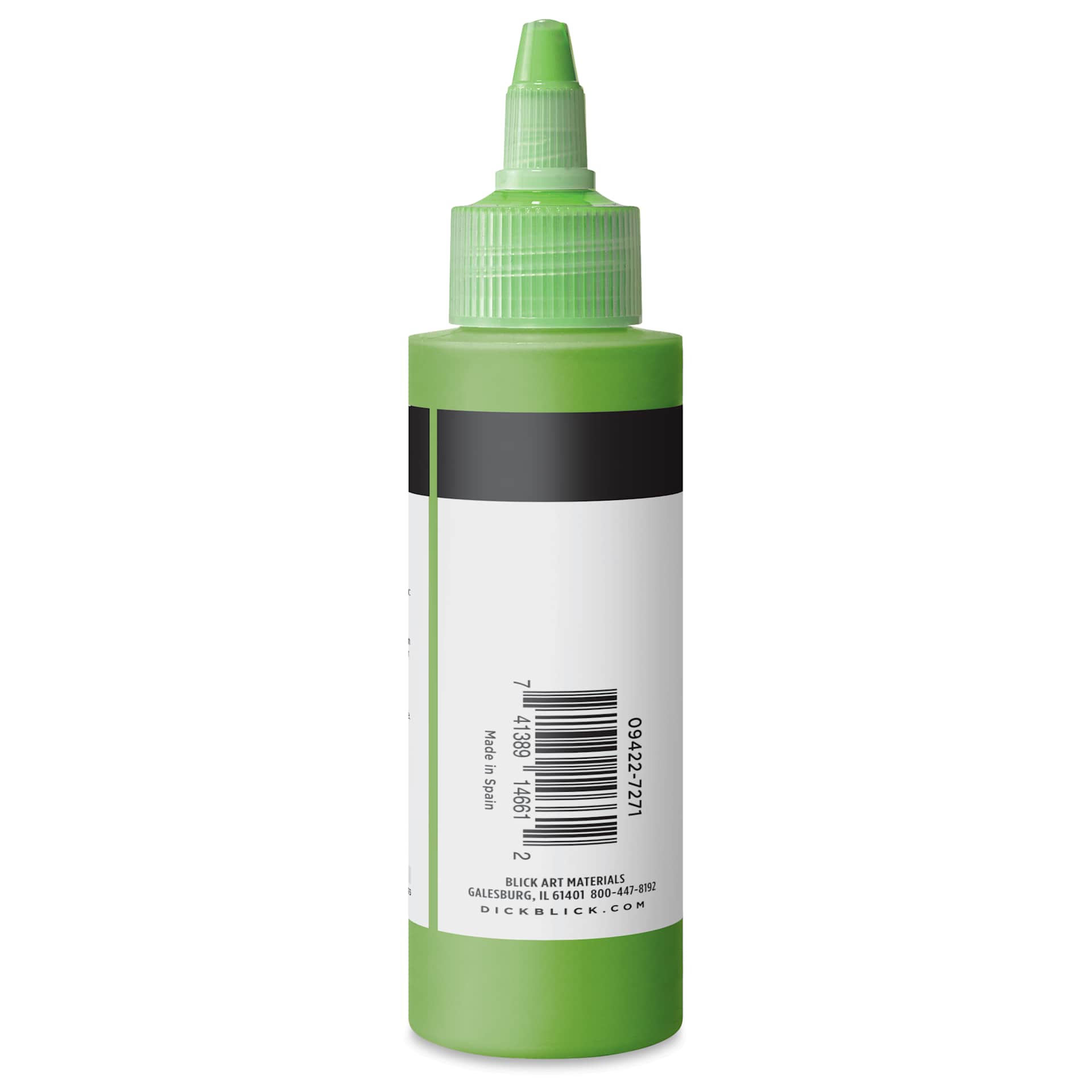 Blick Artists’ Fluid Acrylic - Fluorescent Green, 100 ml side