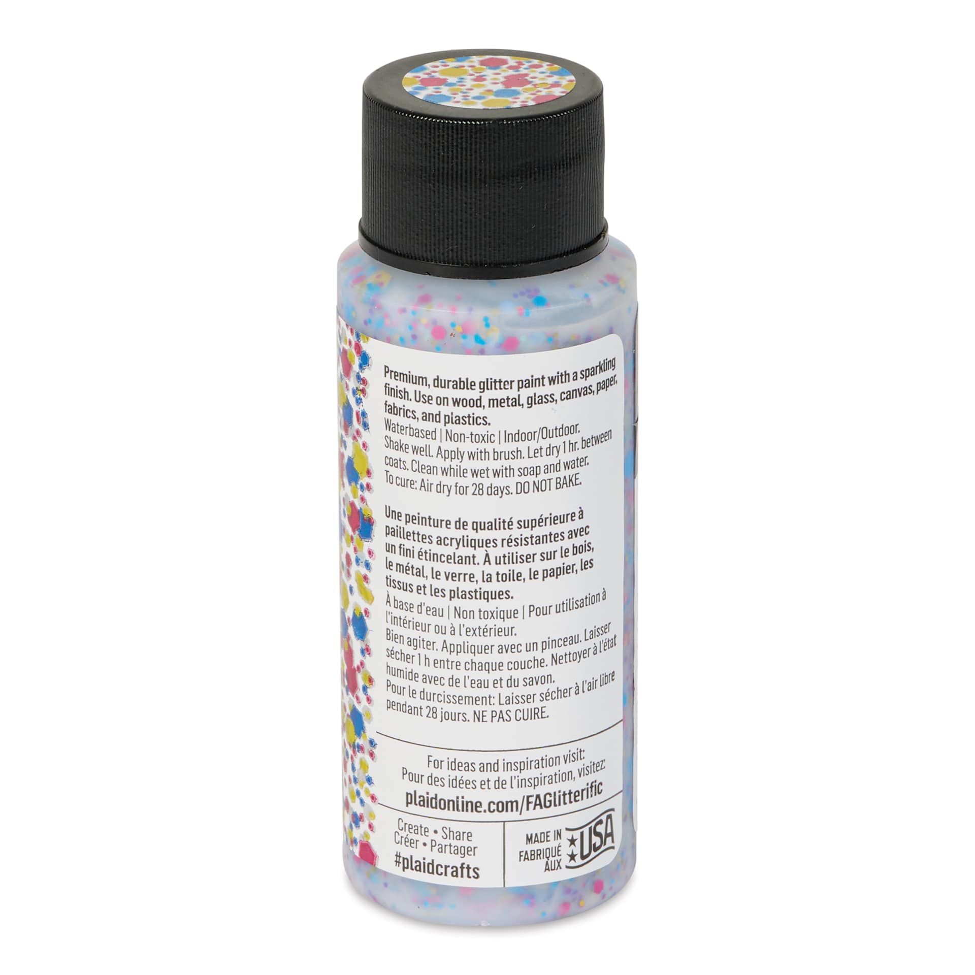 FolkArt Glitterific Pop Acrylic Paint - Birthday Party, 2 oz - back