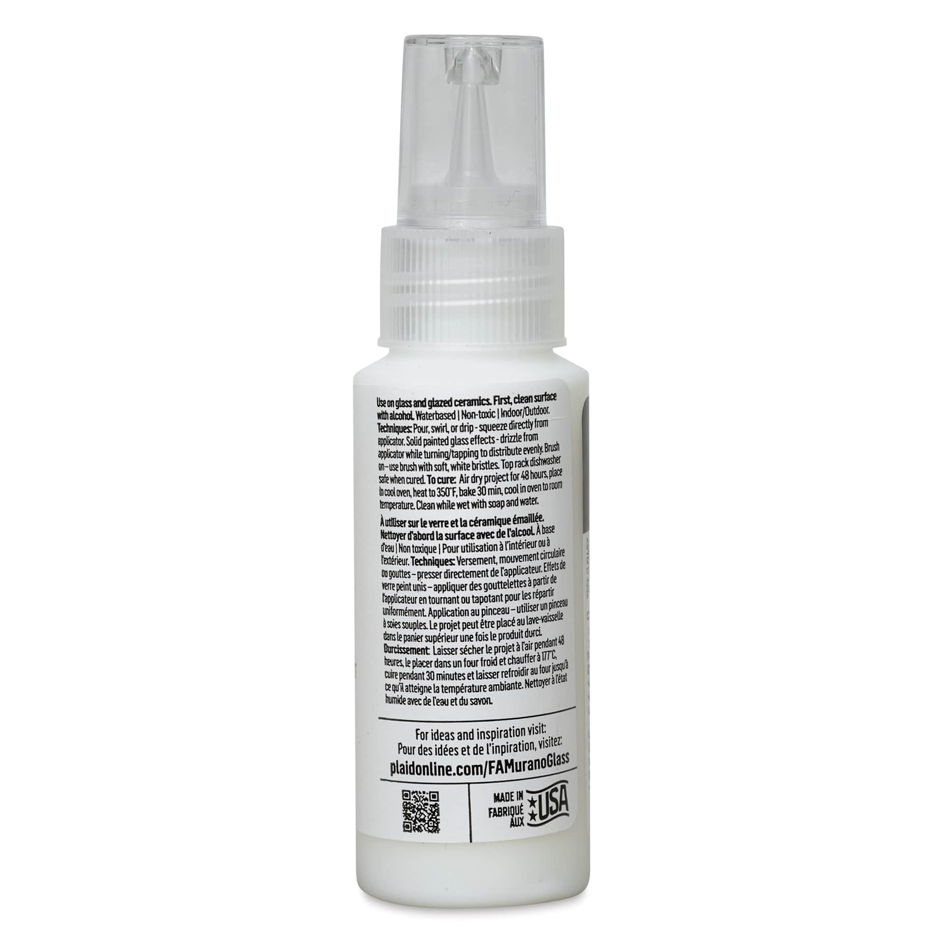 FolkArt Murano Glass Paint Frost Medium - 2 oz back
