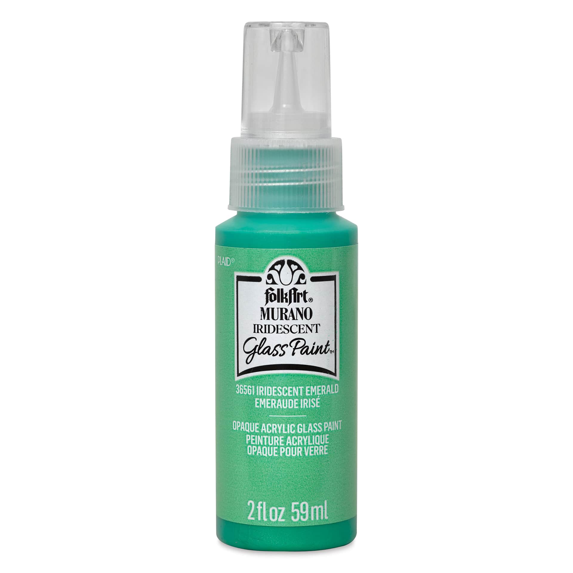 FolkArt Murano Glass Paint - Iridescent Emerald, 2 oz