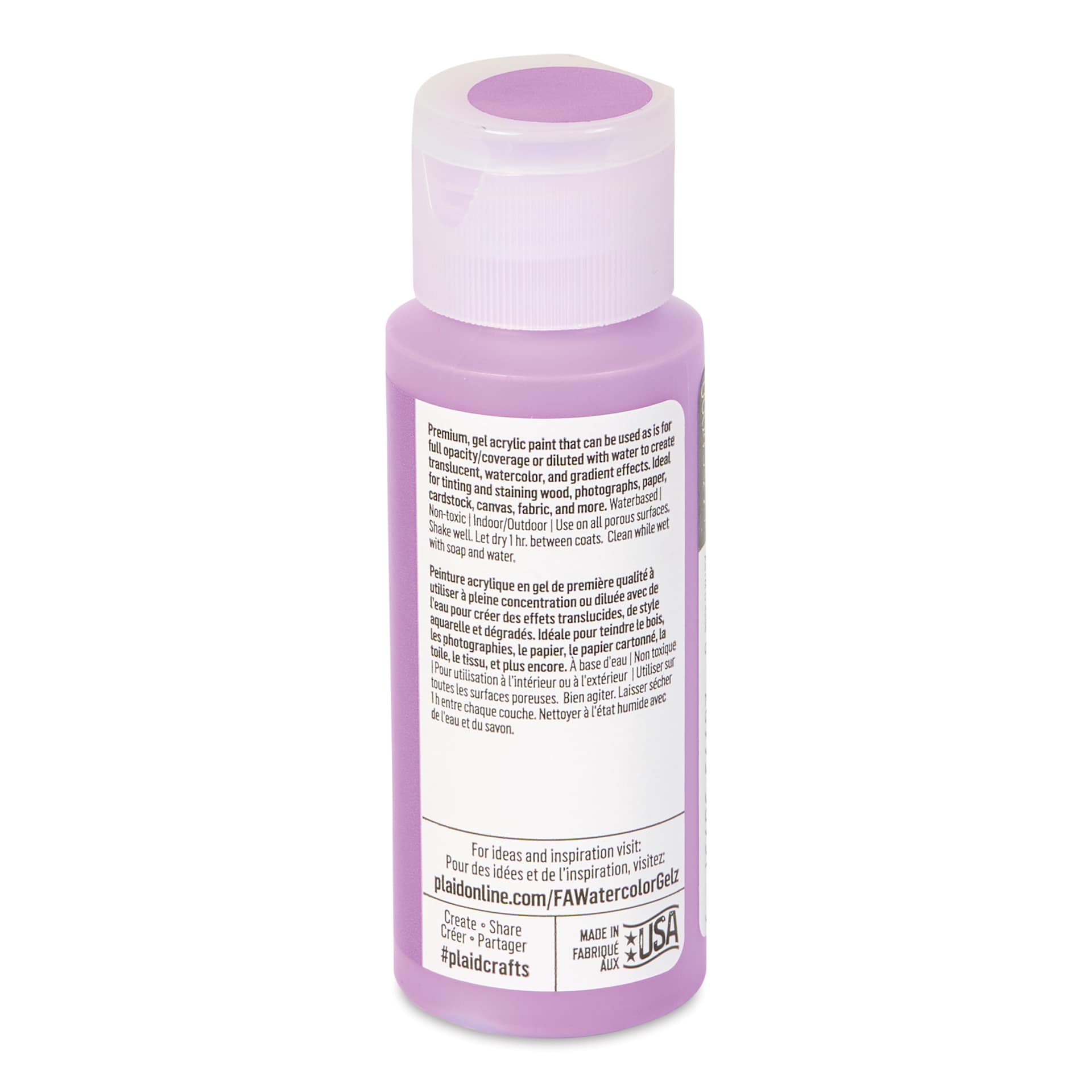 FolkArt Watercolor Gelz Acrylic Paint - Pacific Iris, 2 oz - back