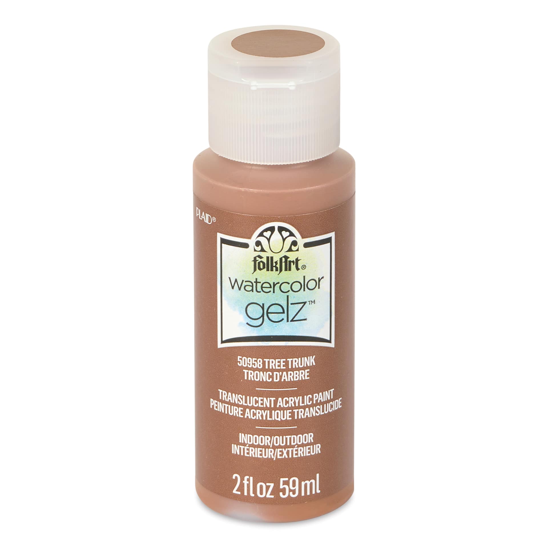FolkArt Watercolor Gelz Acrylic Paint - Tree Trunk, 2 oz - front