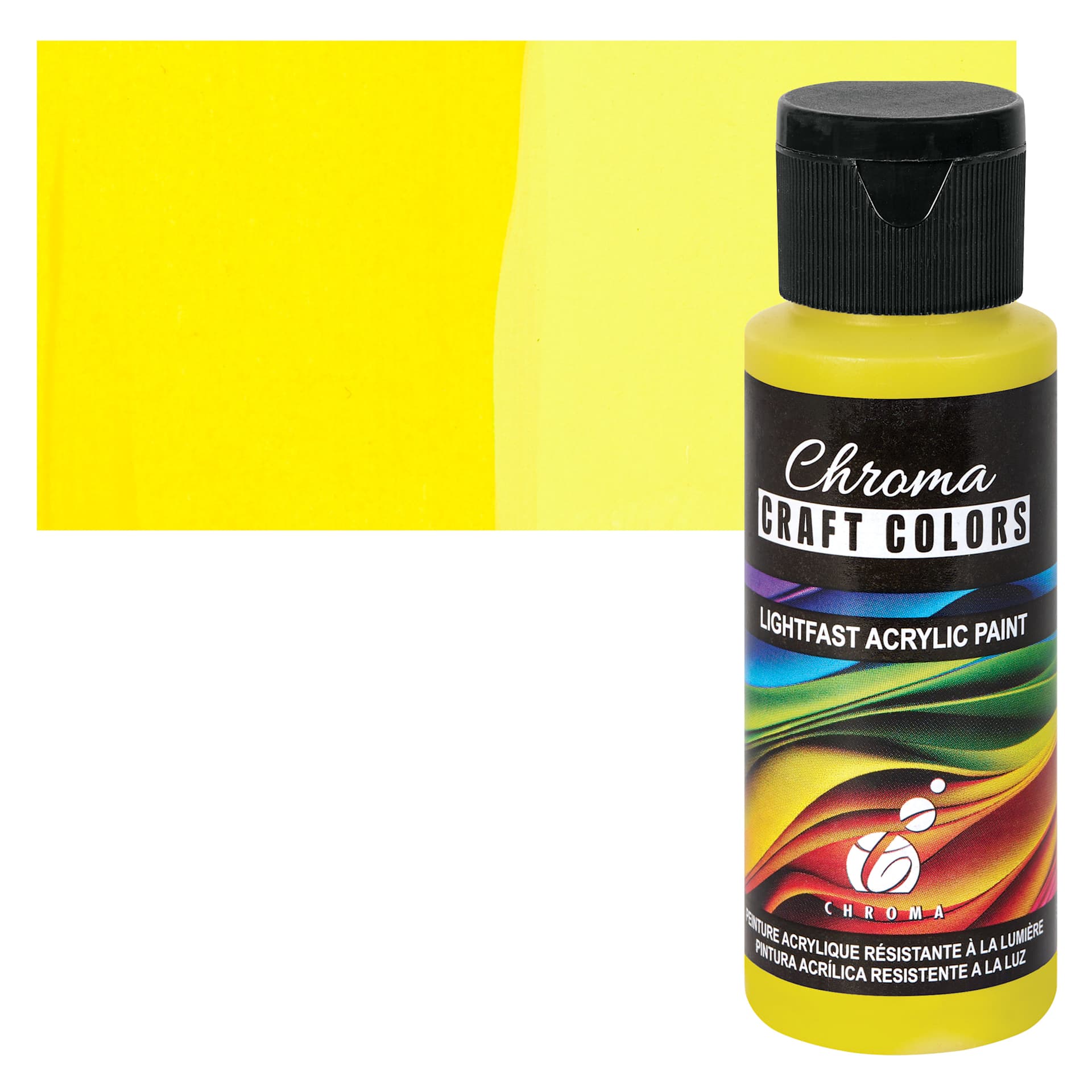Chroma Craft Colors Acrylic Paint - Queen Bee, swatch and bottle