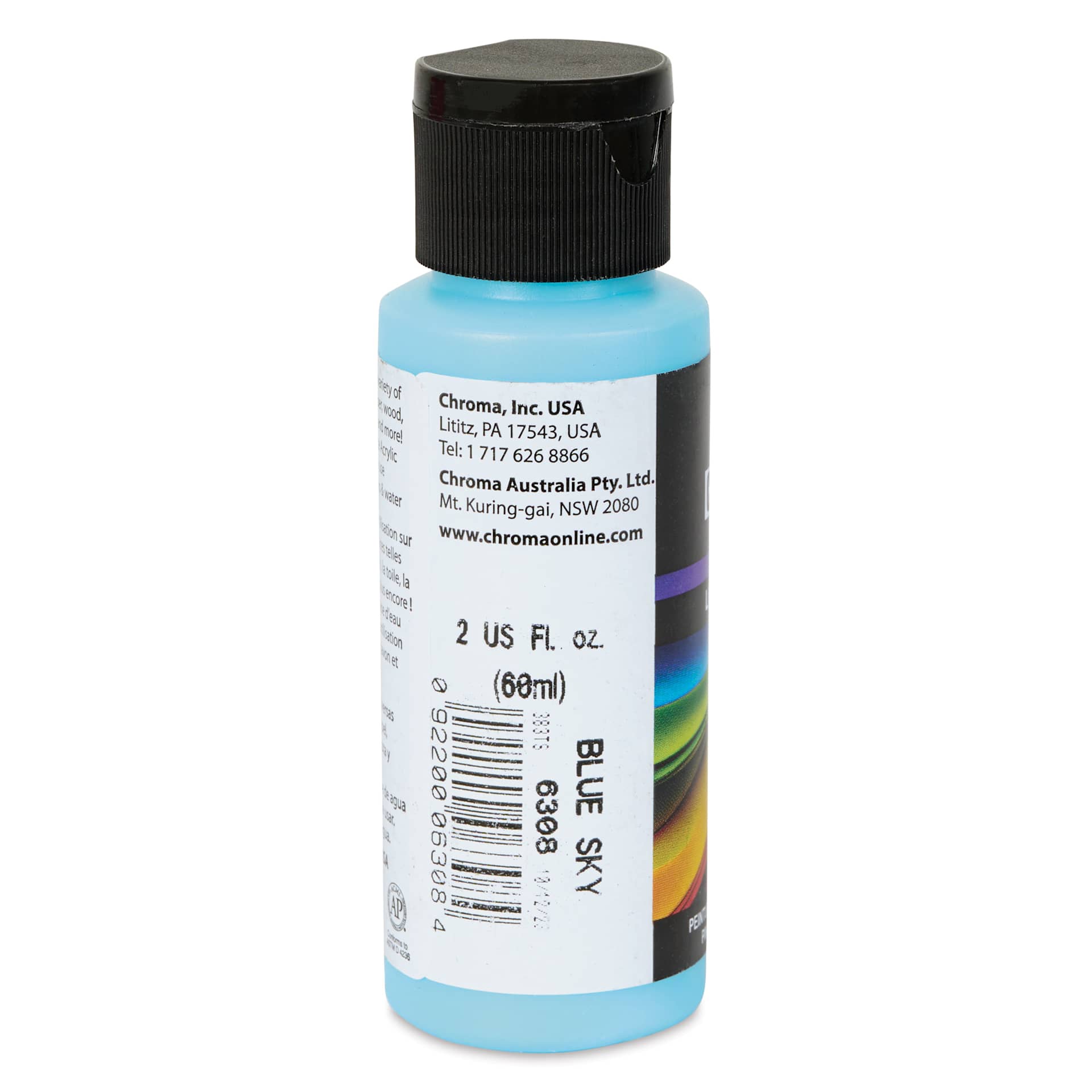 Chroma Craft Colors Acrylic Paint - Blue Sky, 2 oz, label shown