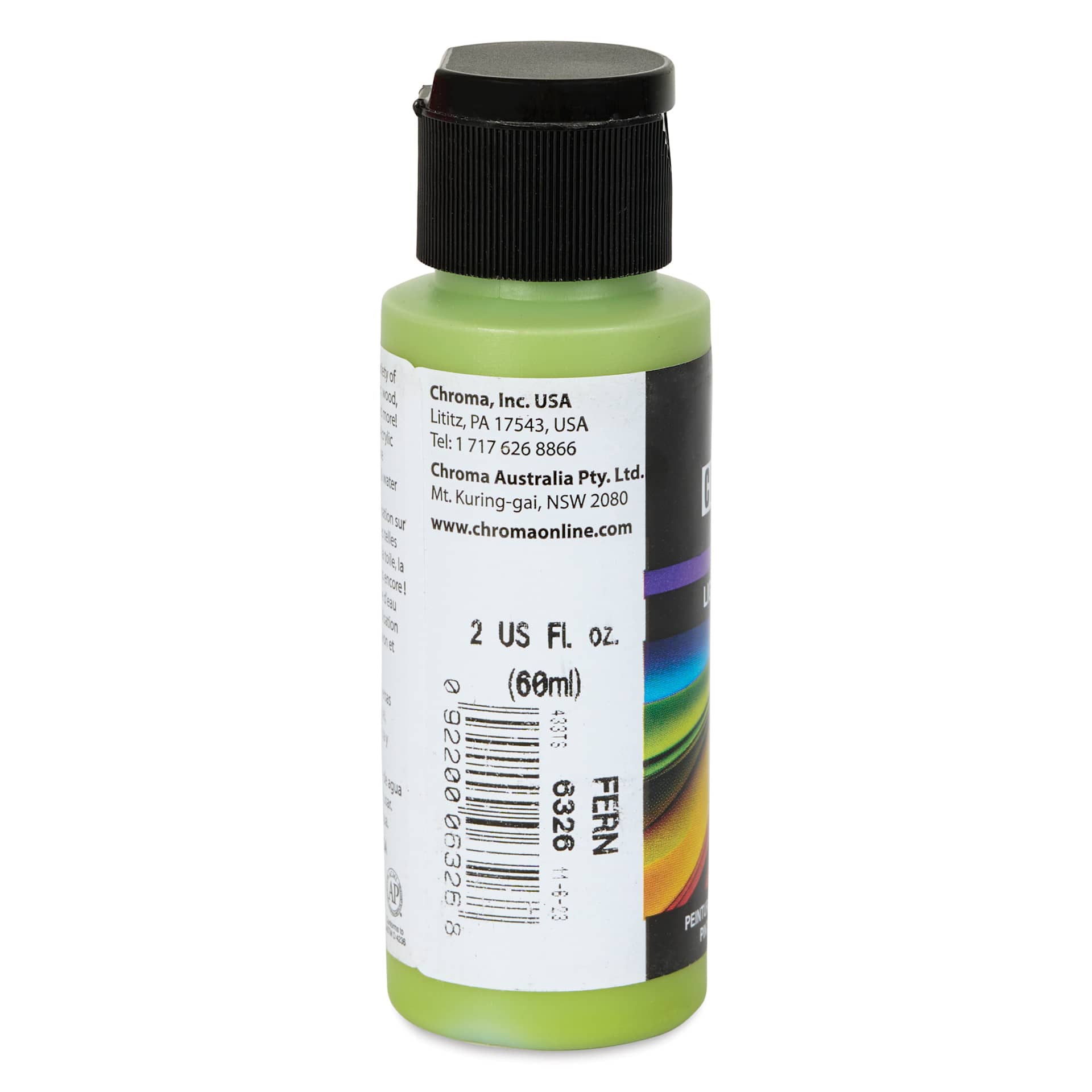 Chroma Craft Colors Acrylic Paint - Fern, 2 oz, label shown