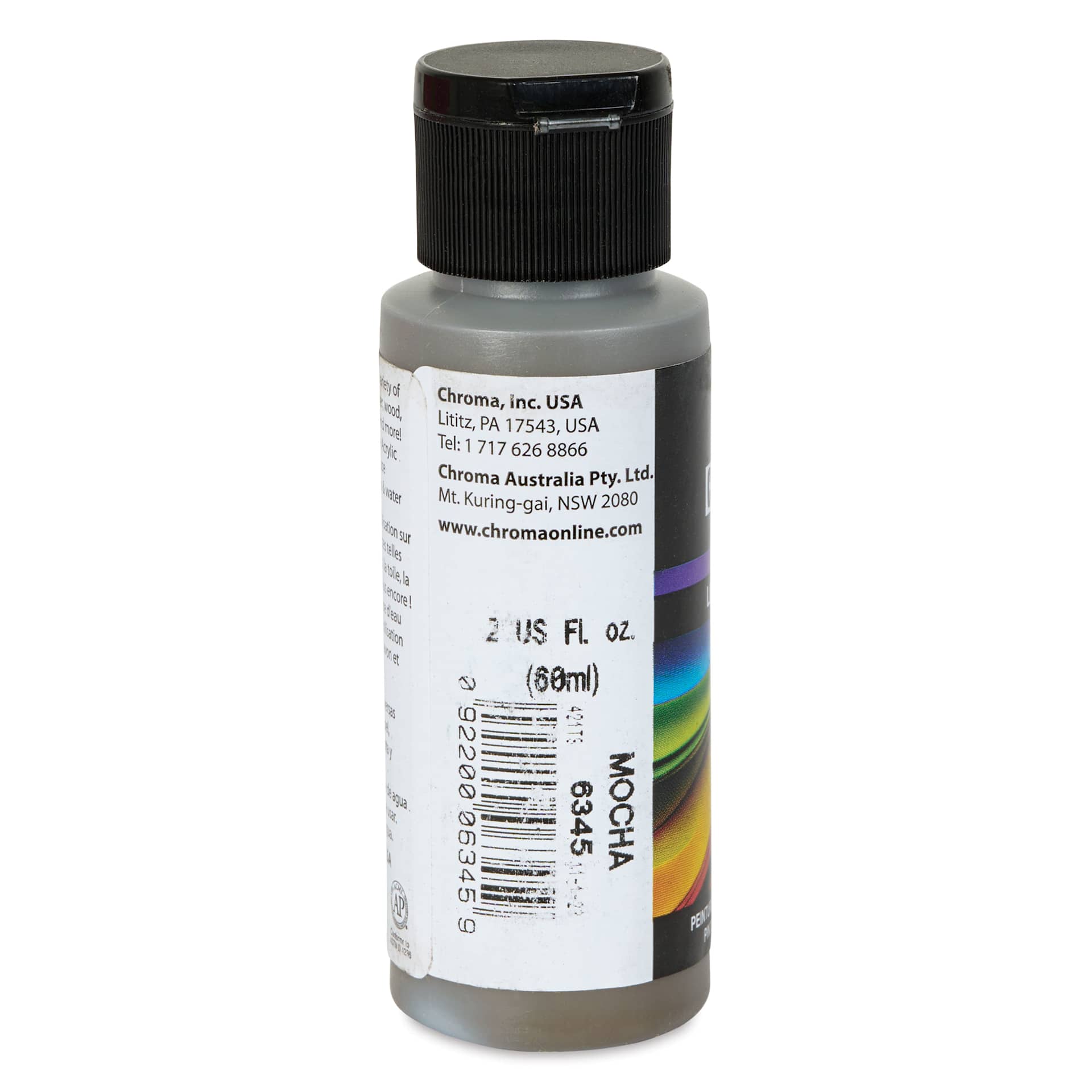 Chroma Craft Colors Acrylic Paint - Mocha, 2 oz, label shown