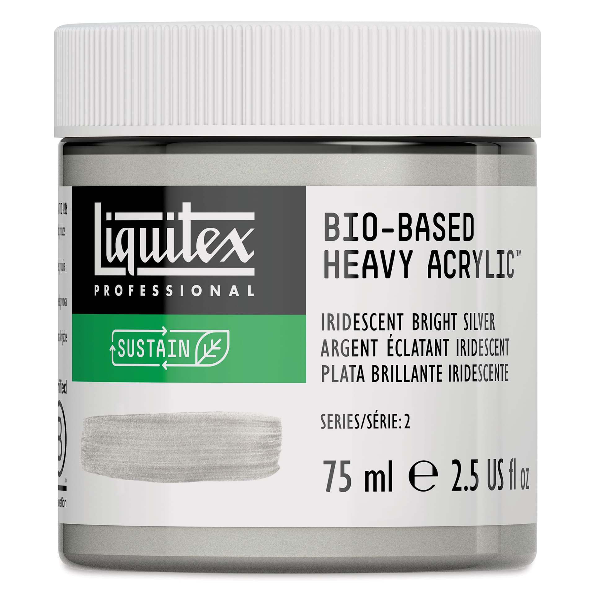 Liquitex Bio-Based Heavy Acrylic Paint - Iridescent Bright Silver, 75 ml