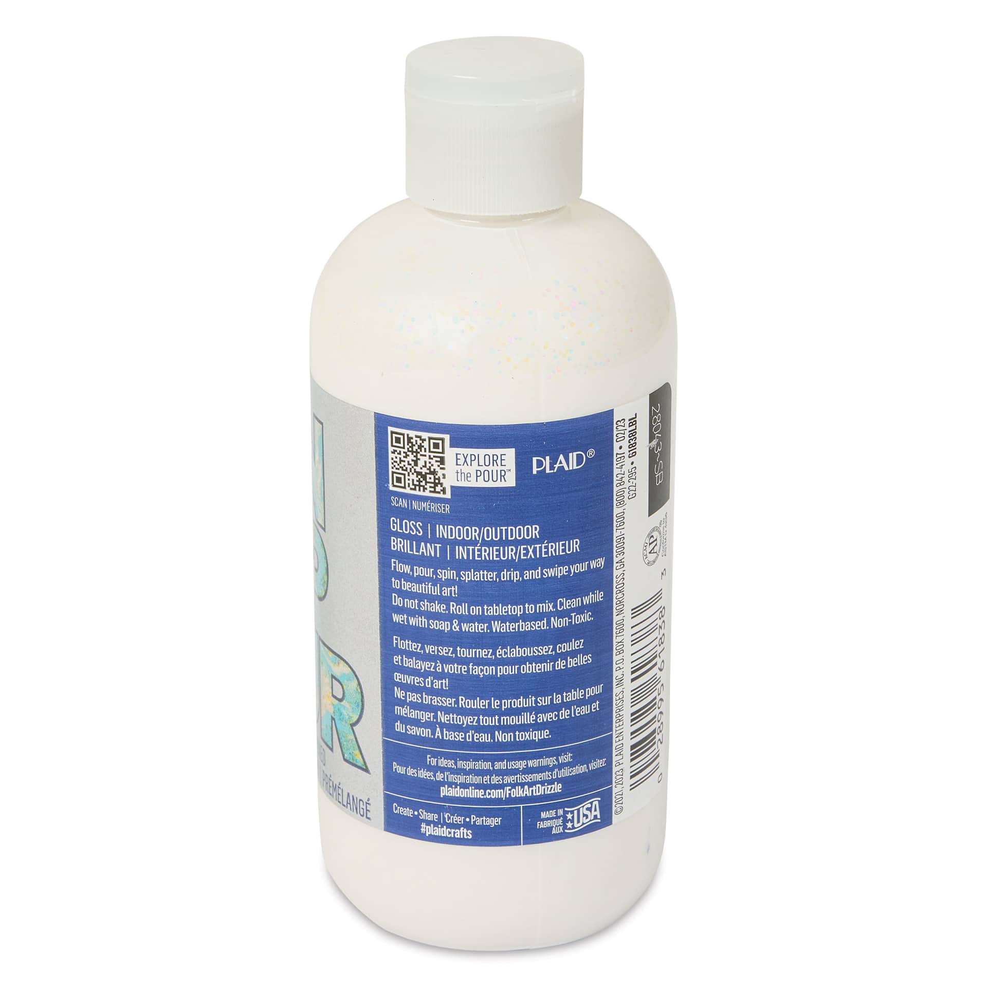 FolkArt Drizzle Acrylic Pouring Paint - Opal Crush Glitter, 9 oz back