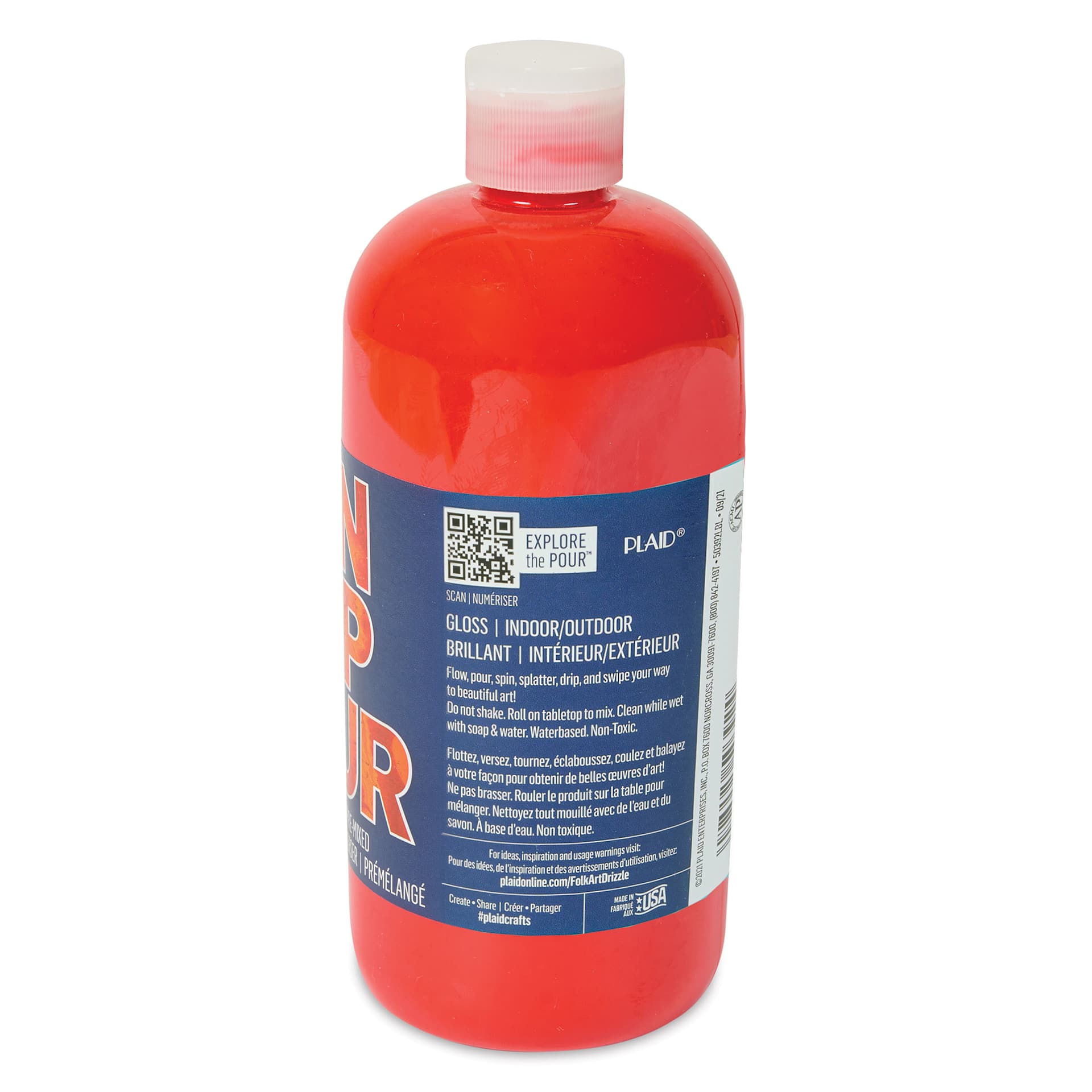 FolkArt Drizzle Acrylic Pouring Paint - Lava, 17.6 oz side view