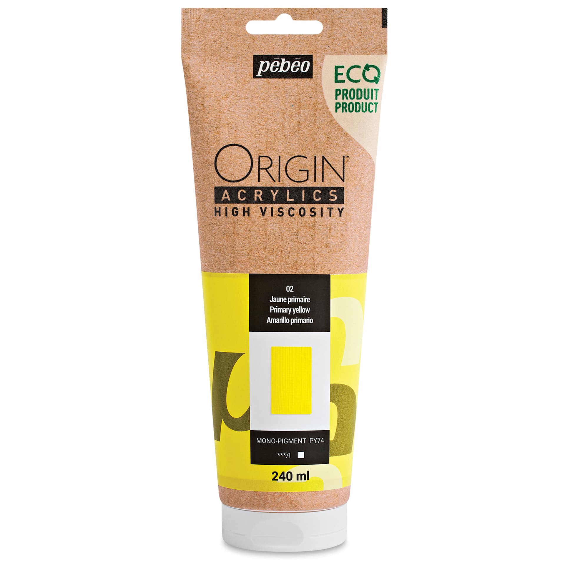 Pebeo Origin Acrylic Paint - Primary Yellow, 240 ml