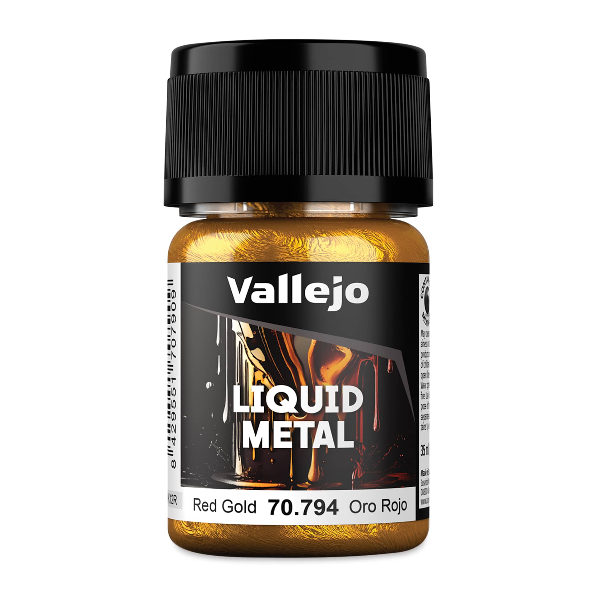 Vallejo Liquid Metal Alcohol Paint - Red Gold, 35 ml