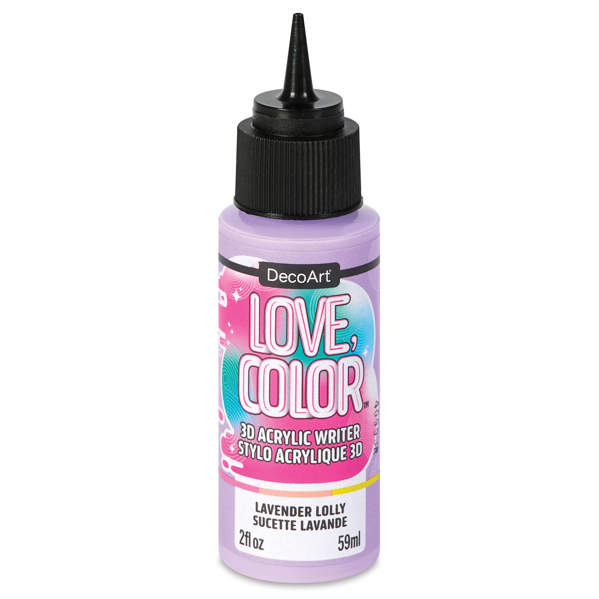 DecoArt Love, Color 3D Acrylic Writer - Lavender Lolly, 2 oz