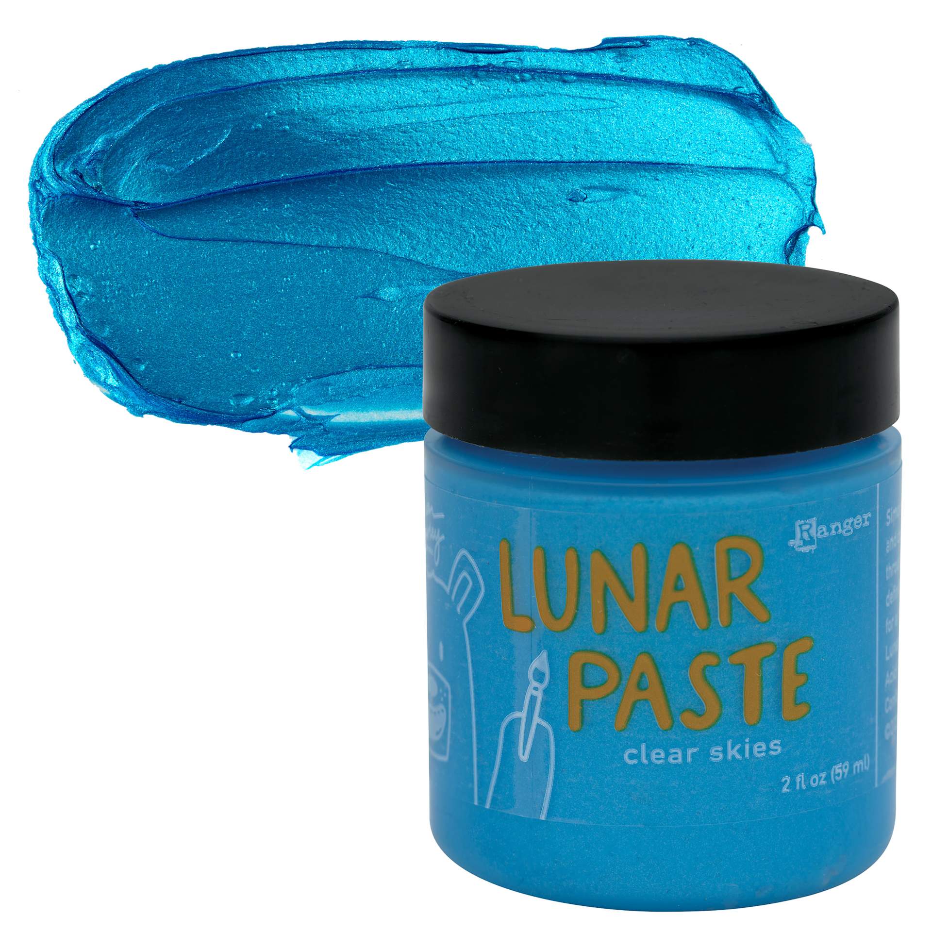 Simon Hurley Create Lunar Acrylic Paste - Clear Skies, 2 oz jar and swatch