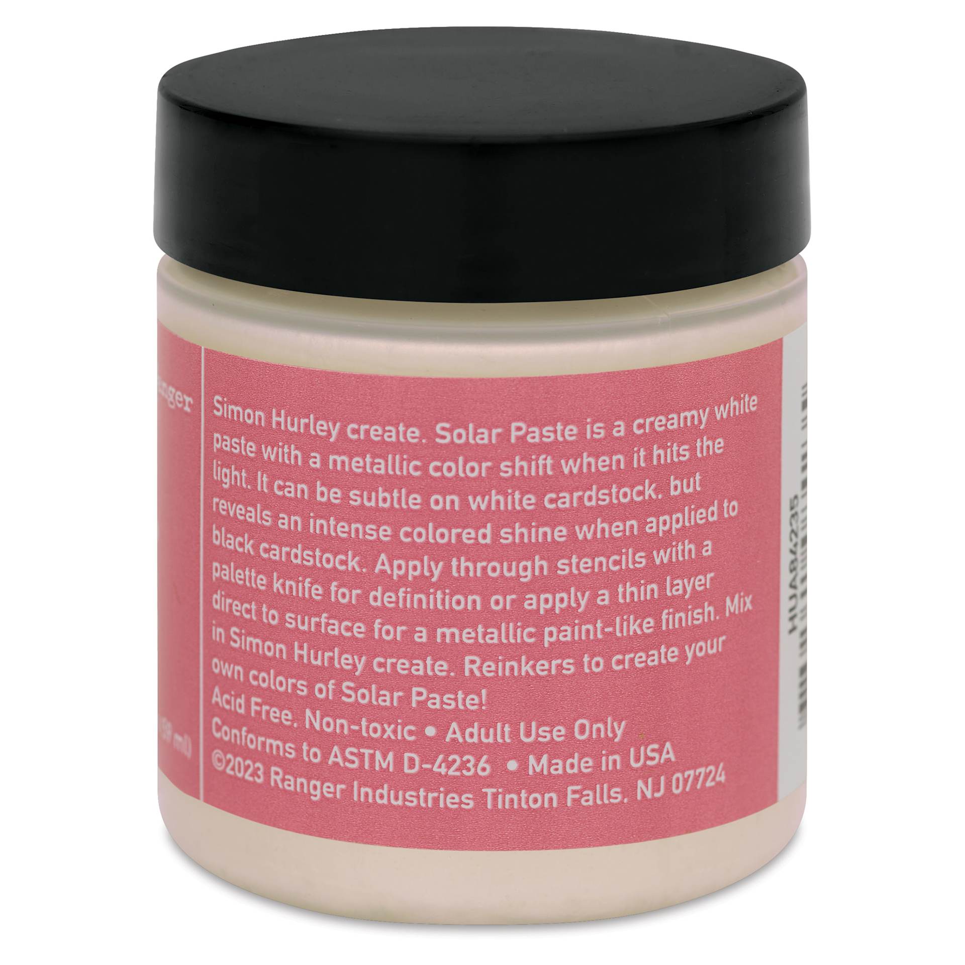 Simon Hurley Create Solar Acrylic Paste - Cross My Heart, 2 oz back