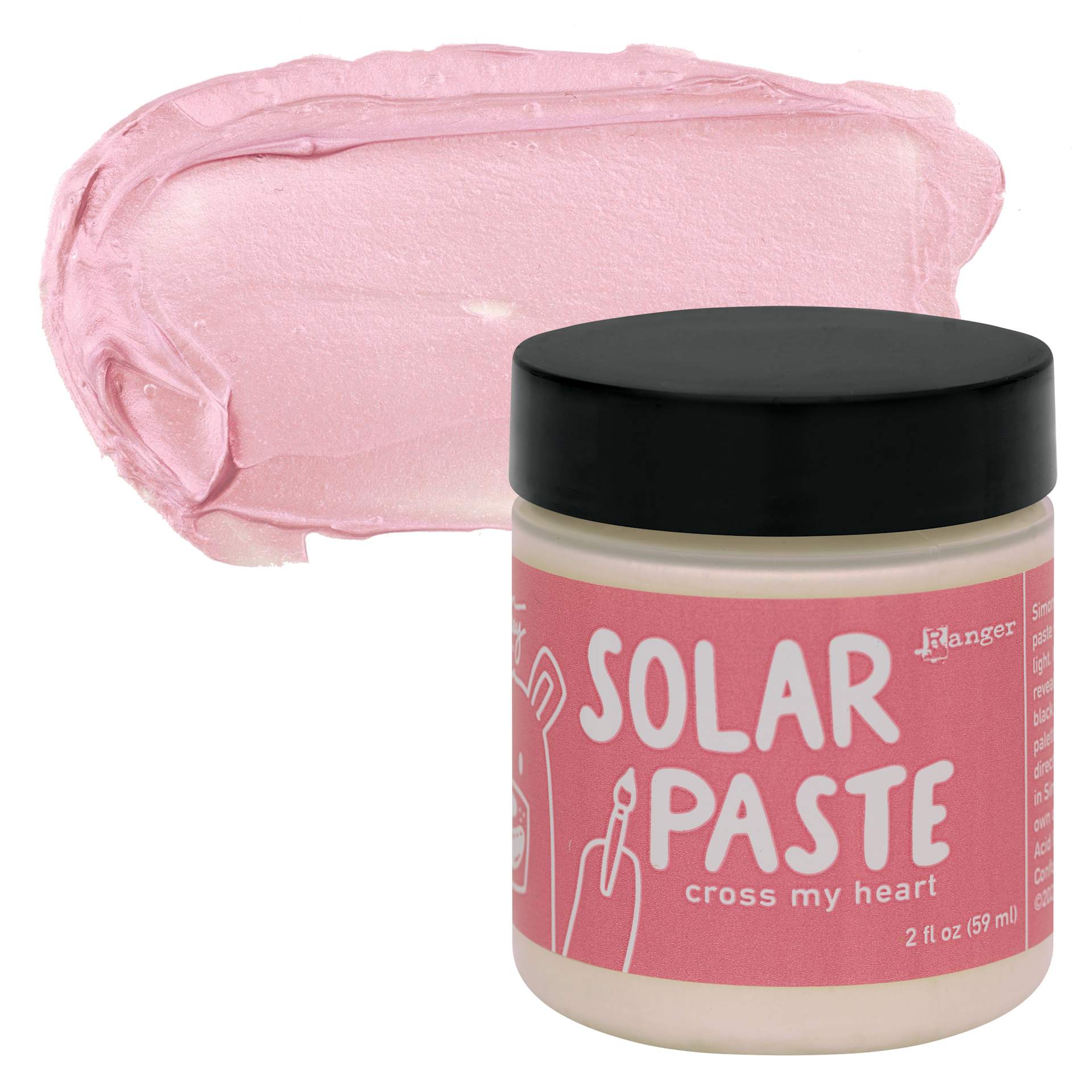 Simon Hurley Create Solar Acrylic Paste - Cross My Heart, 2 oz jar and swatch