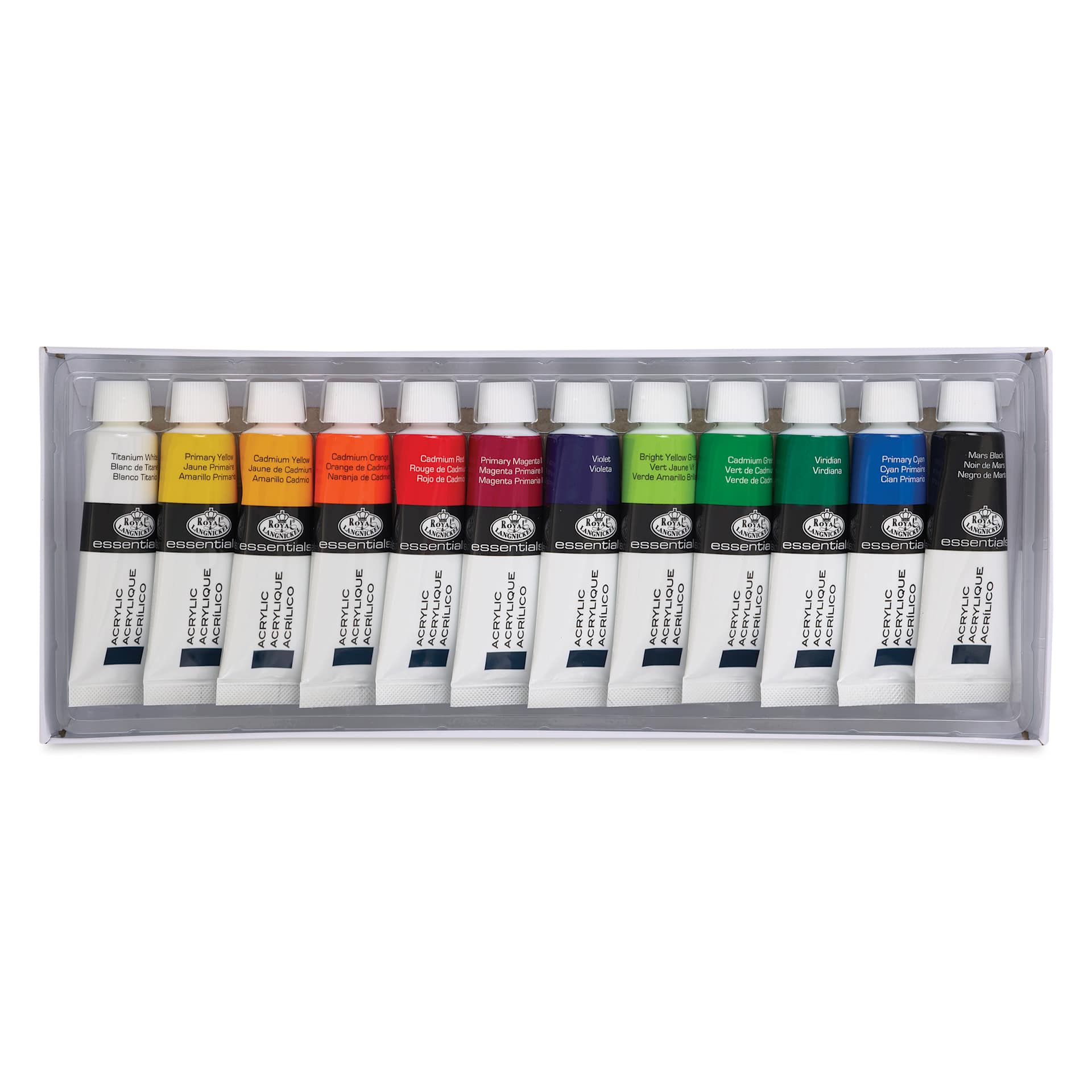 Royal & Langnickel Essentials Acrylic Paint - Standard Colors, Set of 12, 12 ml
