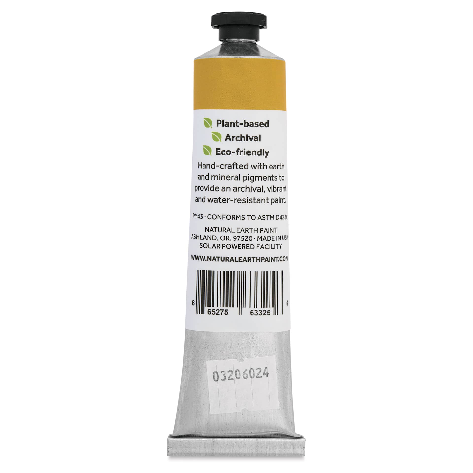 Natural Earth Paint Natural Acrylik Paint - Yellow Ochre, 59 ml tube back