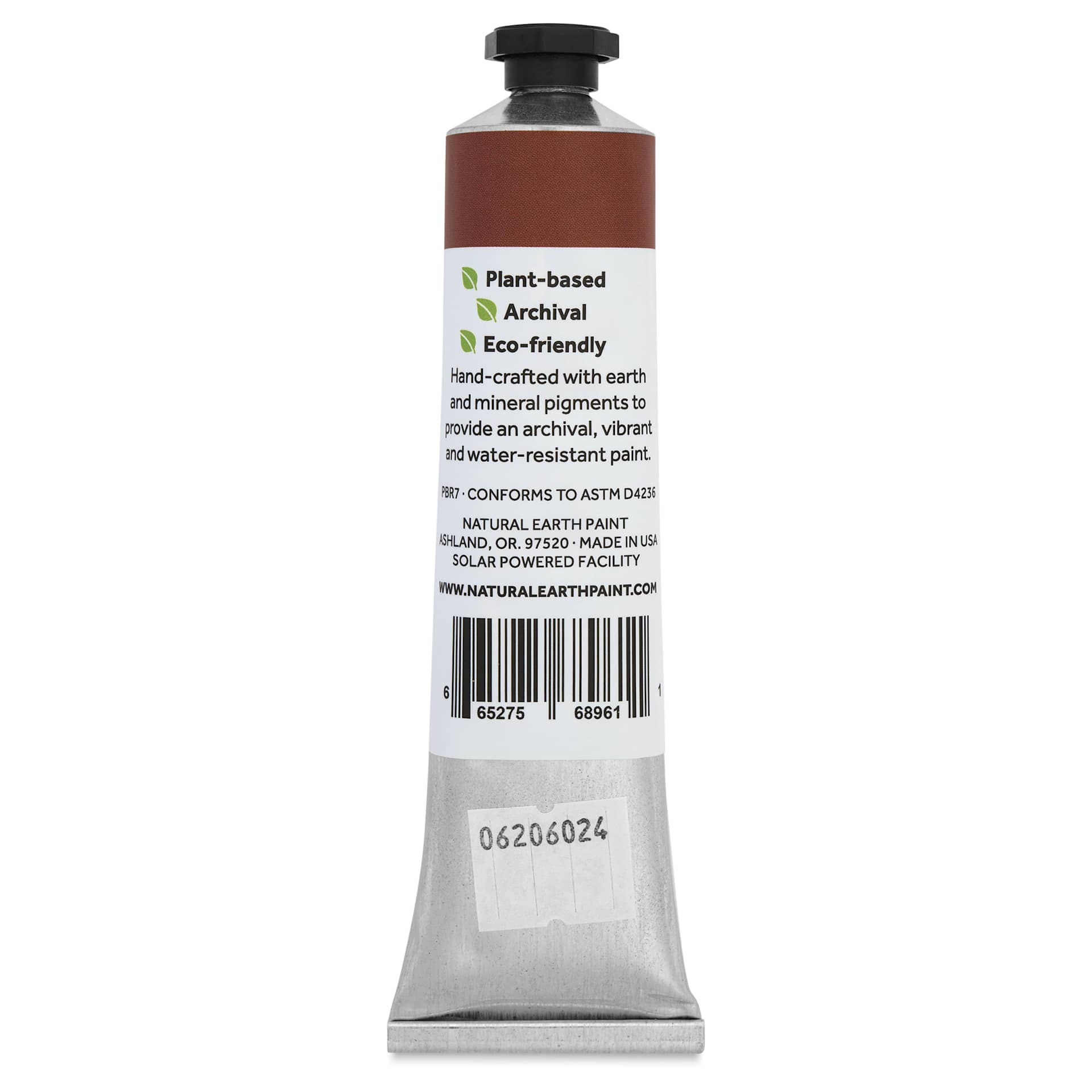 Natural Earth Paint Natural Acrylik Paint - Burnt Sienna, 59 ml - back