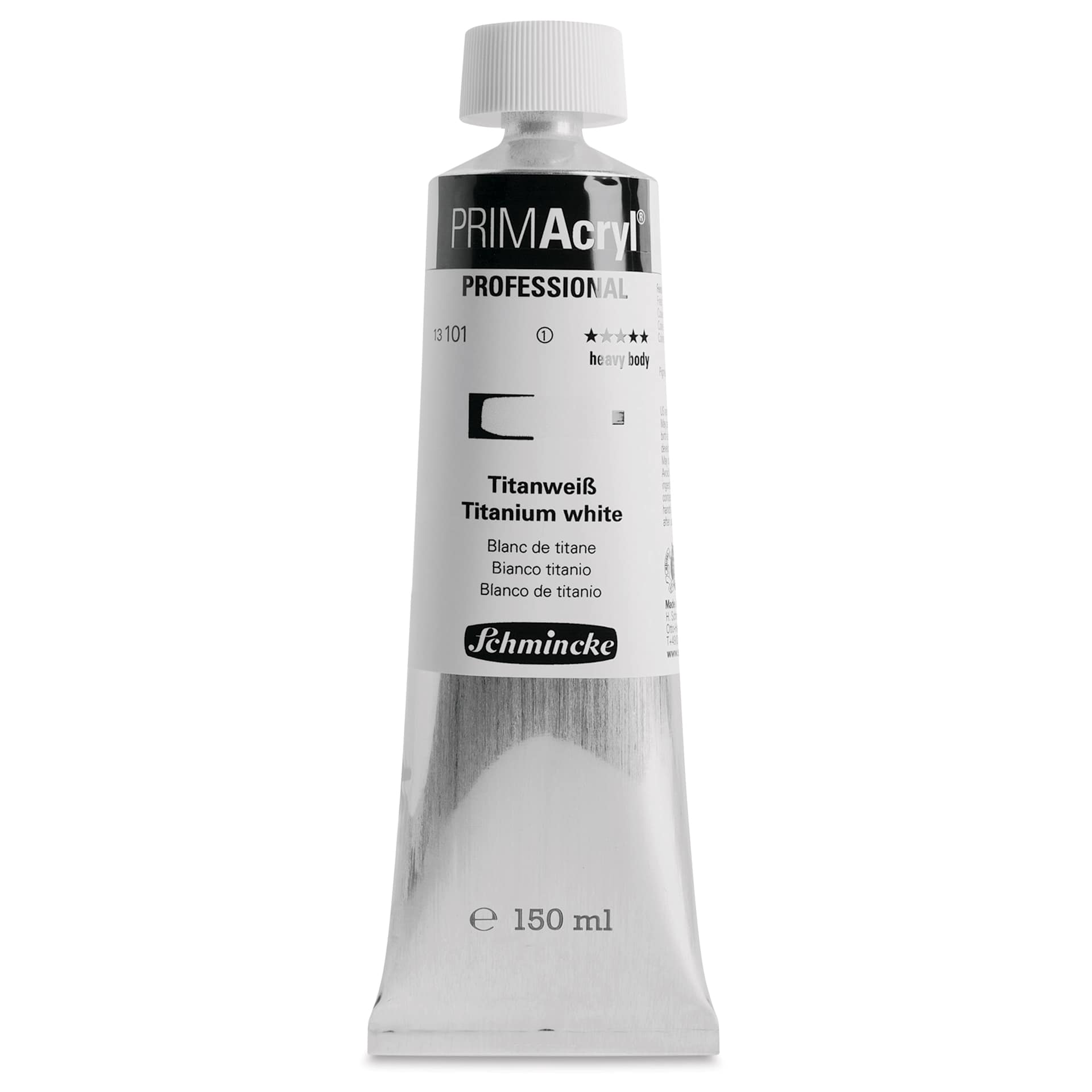 Schmincke Primacryl Professional Acrylic Paint - Titanium White, 150 ml Tube