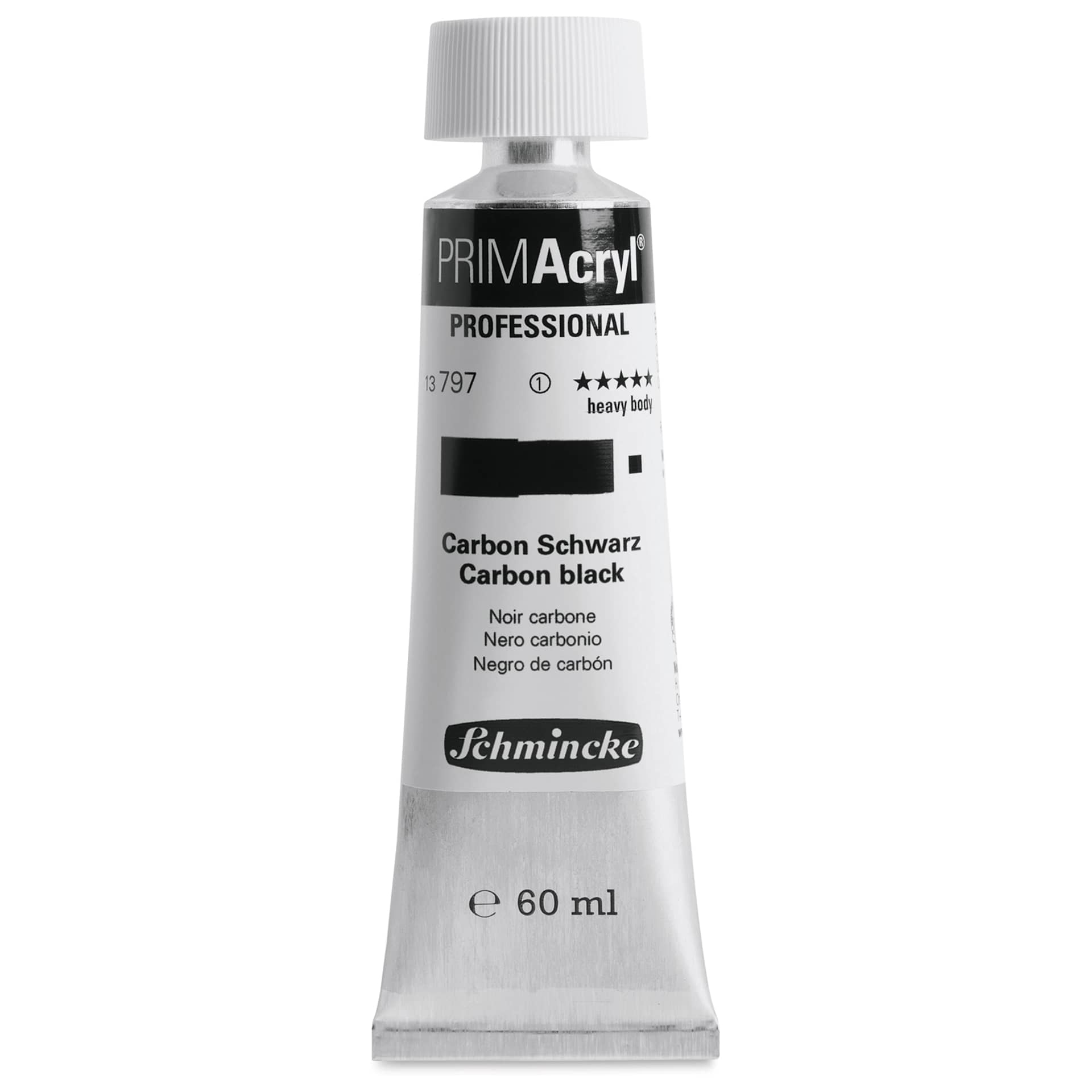Schmincke Primacryl Professional Acrylic Paint - Carbon Black, 60 ml Tube