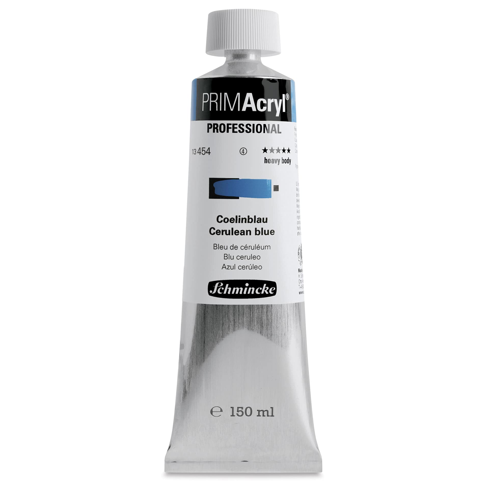 Schmincke Primacryl Professional Acrylic Paint - Cerulean Blue, 150 ml Tube