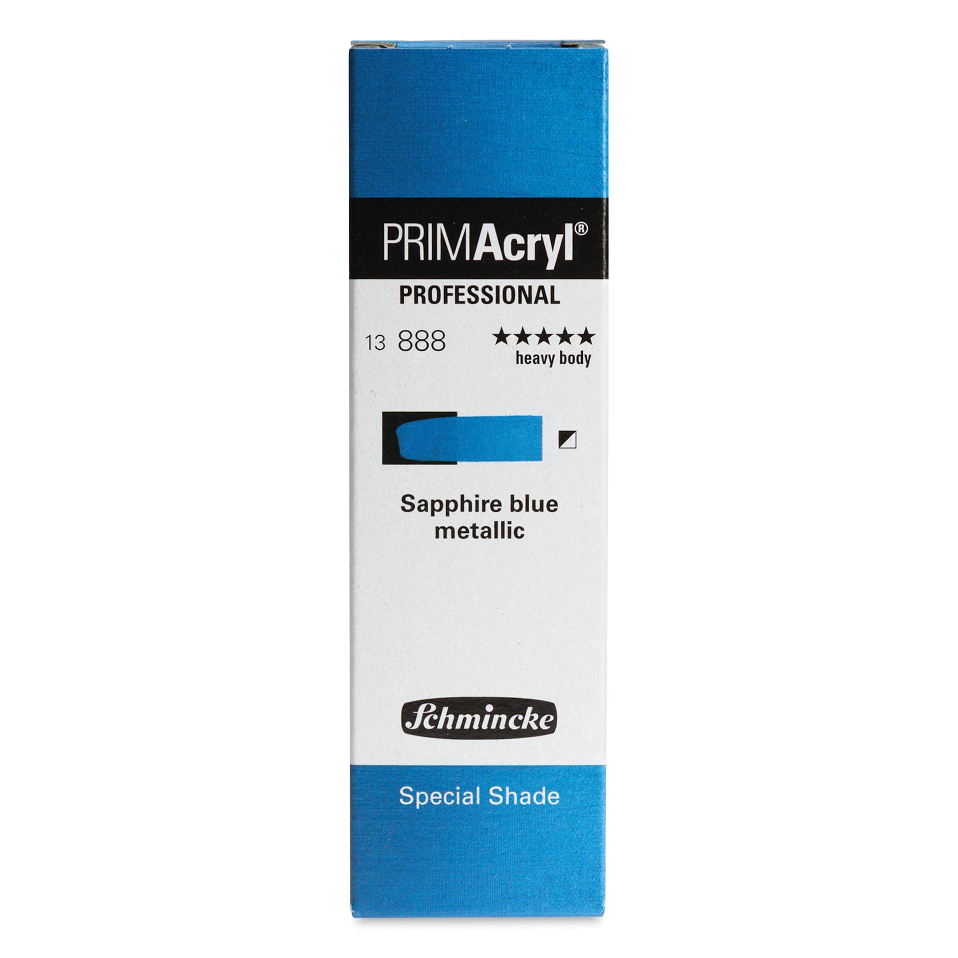 Schmincke Primacryl Professional Acrylic Paint - Sapphire Blue Metallic, 35 ml Tube front of package