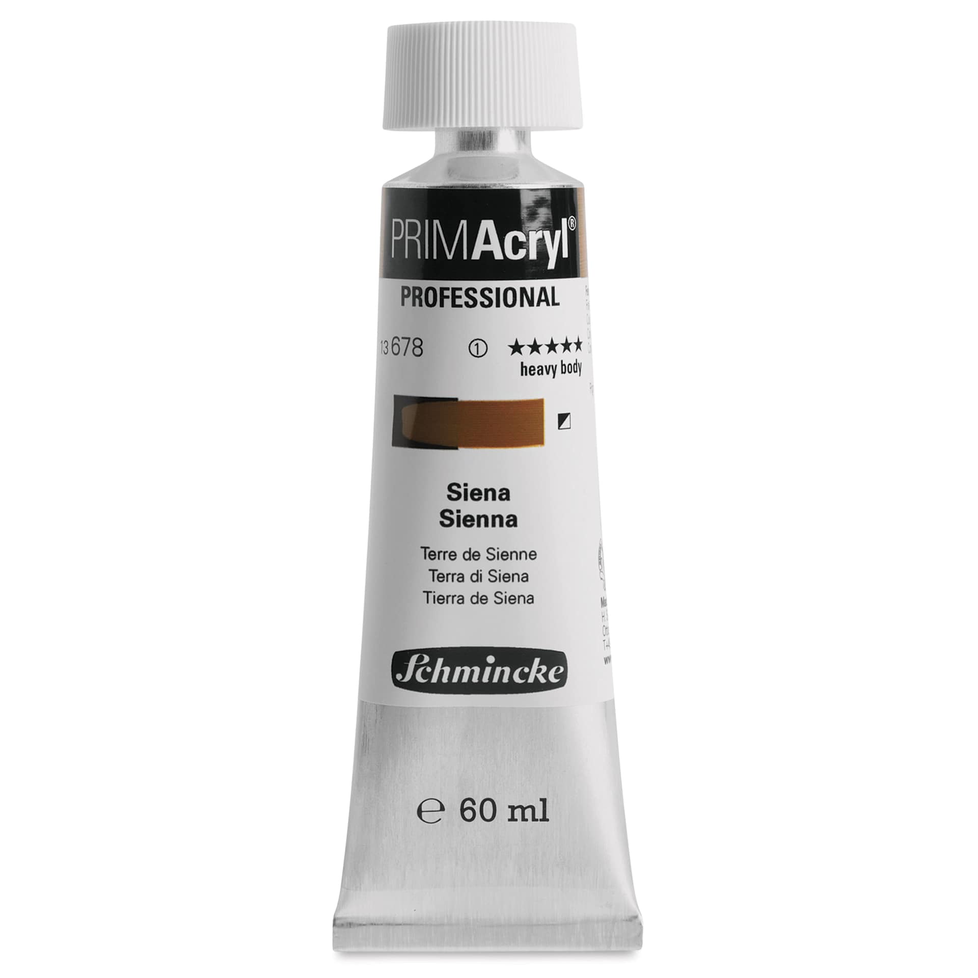 Schmincke Primacryl Professional Acrylic Paint - Sienna, 60 ml Tube