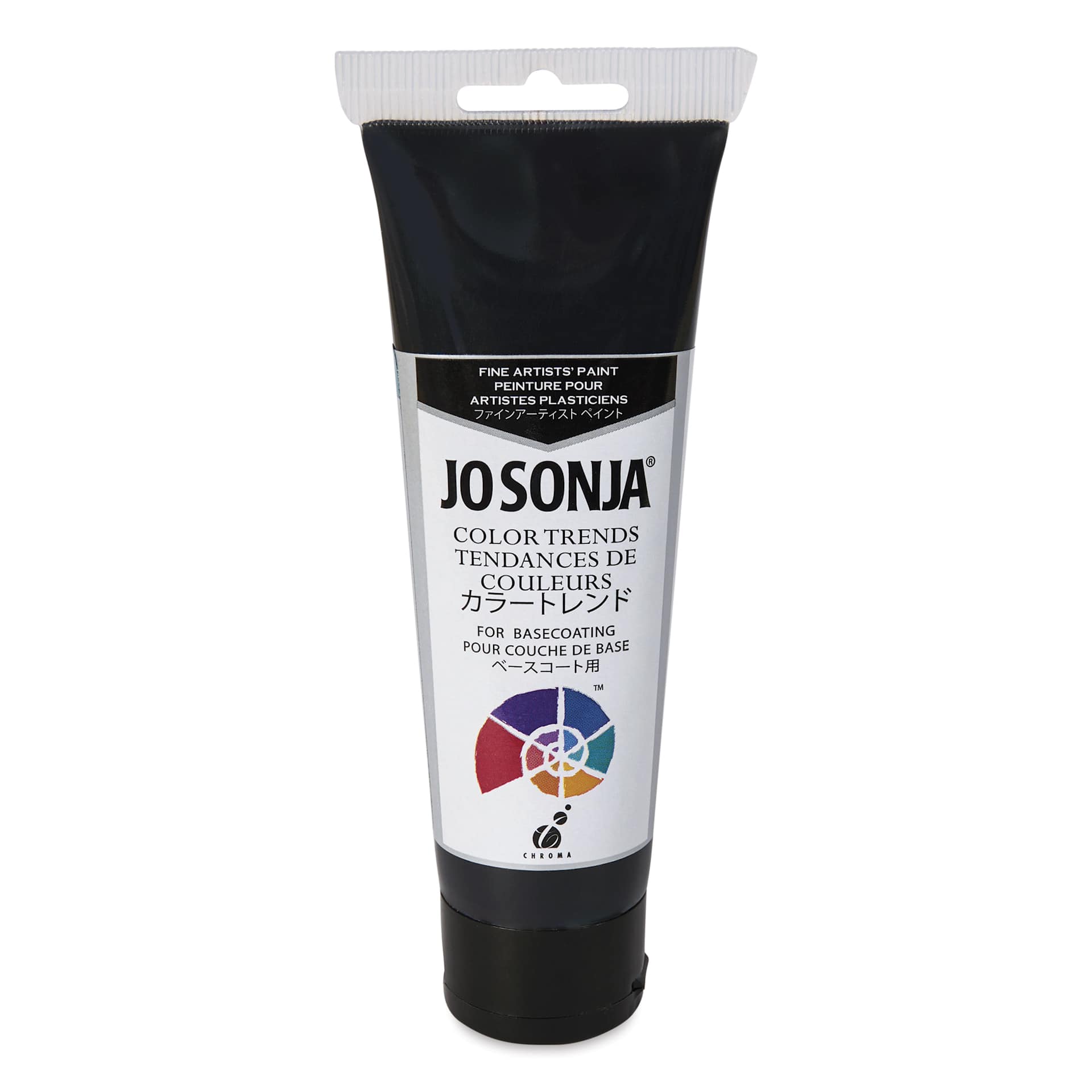 Chroma's Jo Sonja Color Trends Acrylic Paint - Charcoal, 120 ml tube - front