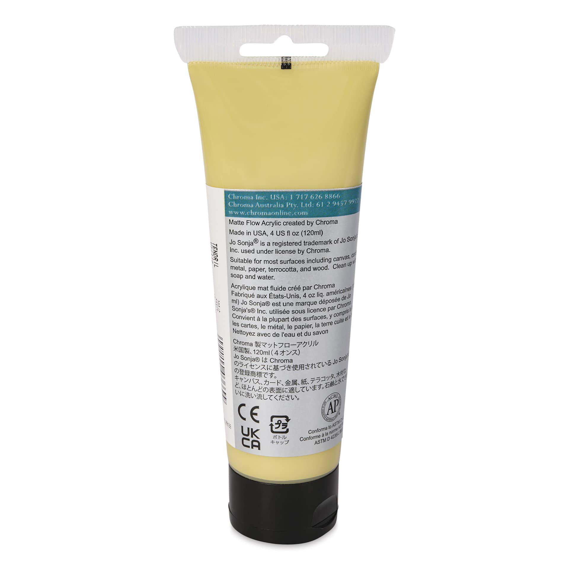 Chroma's Jo Sonja Color Trends Acrylic Paint - Tendril, 120 ml tube - back