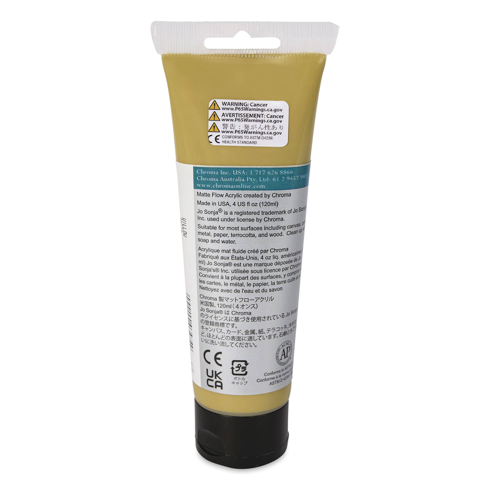 Chroma's Jo Sonja Color Trends Acrylic Paint - Willow, 120 ml tube - back