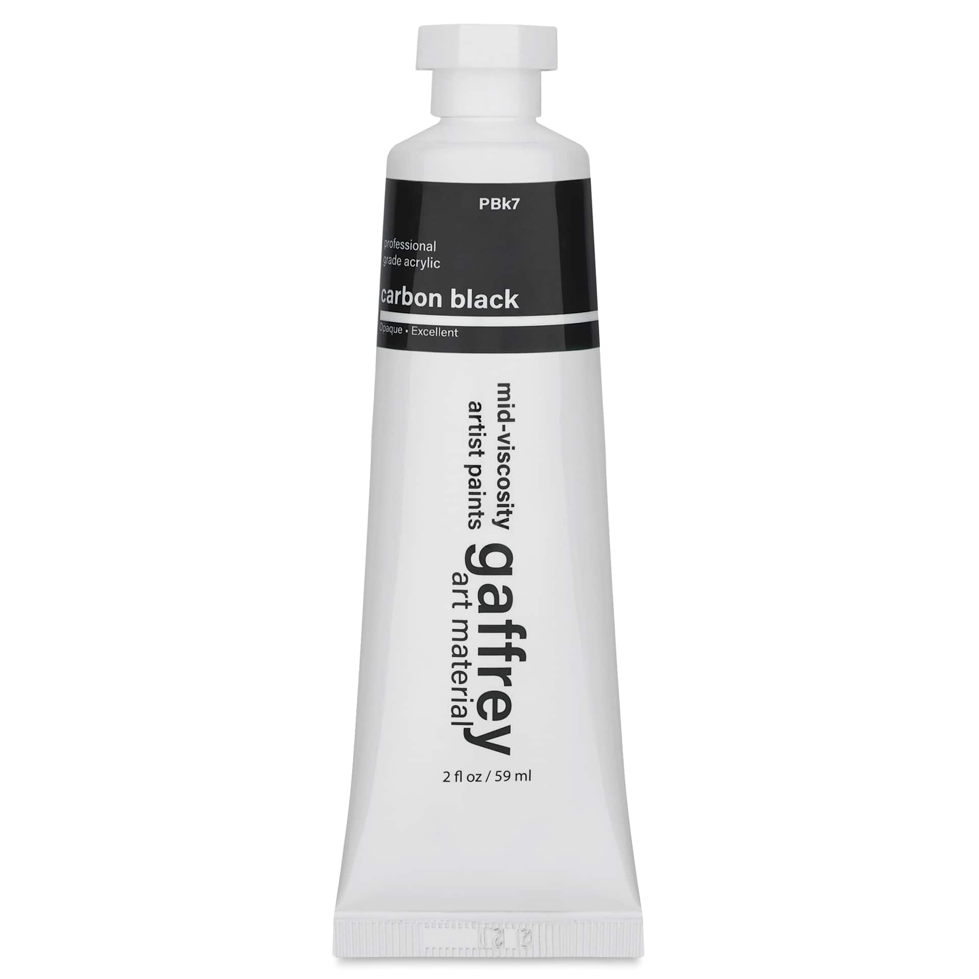 Gaffrey Art Material Standard Body Acrylic Paint - Carbon Black, 59 ml tube