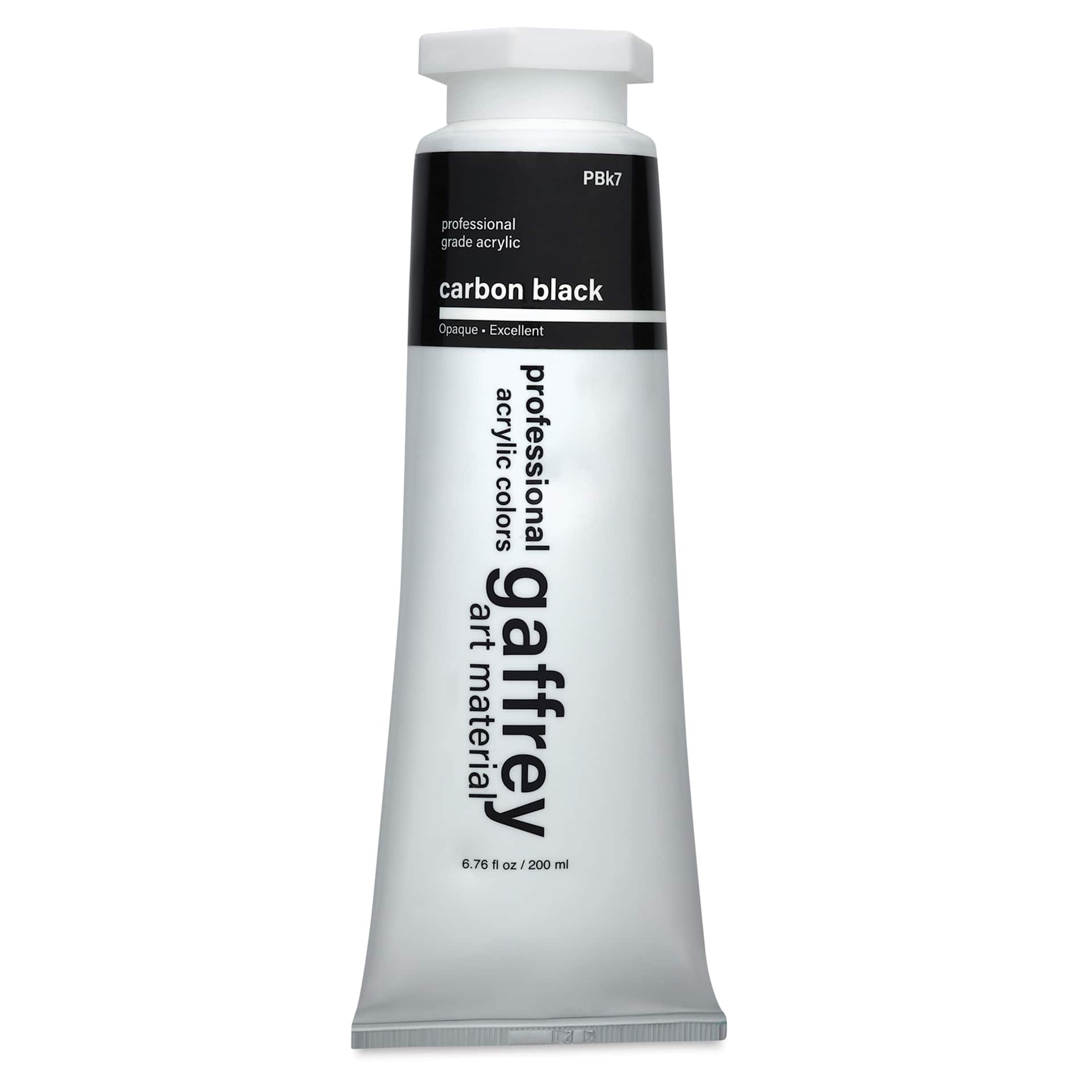 Gaffrey Art Material Standard Body Acrylic Paint - Carbon Black, 200 ml tube
