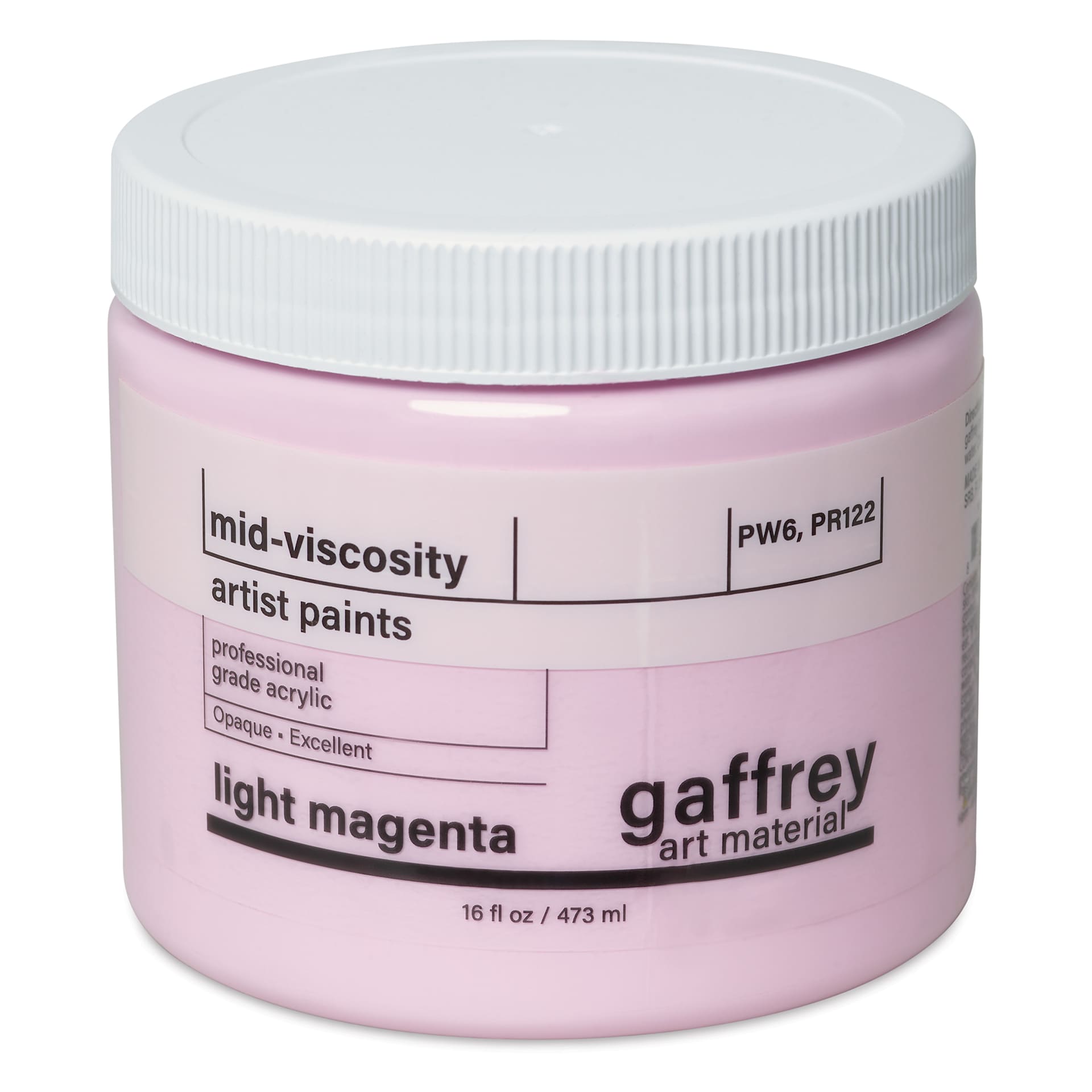 Gaffrey Art Material Standard Body Acrylic Paint - Light Magenta, 473 ml jar
