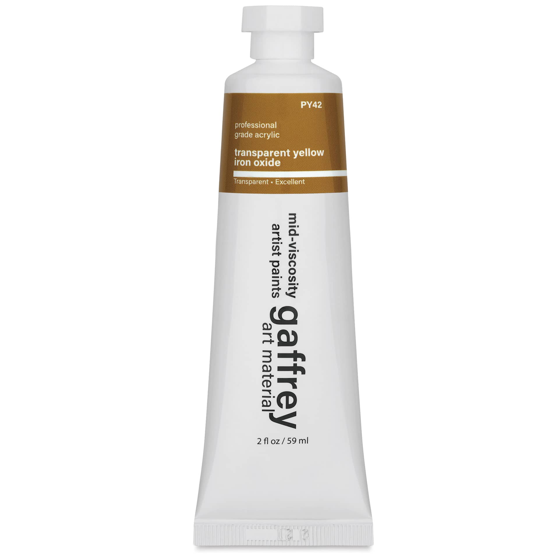 Gaffrey Art Material Standard Body Acrylic Paint - Yellow Iron Oxide, 59 ml tube