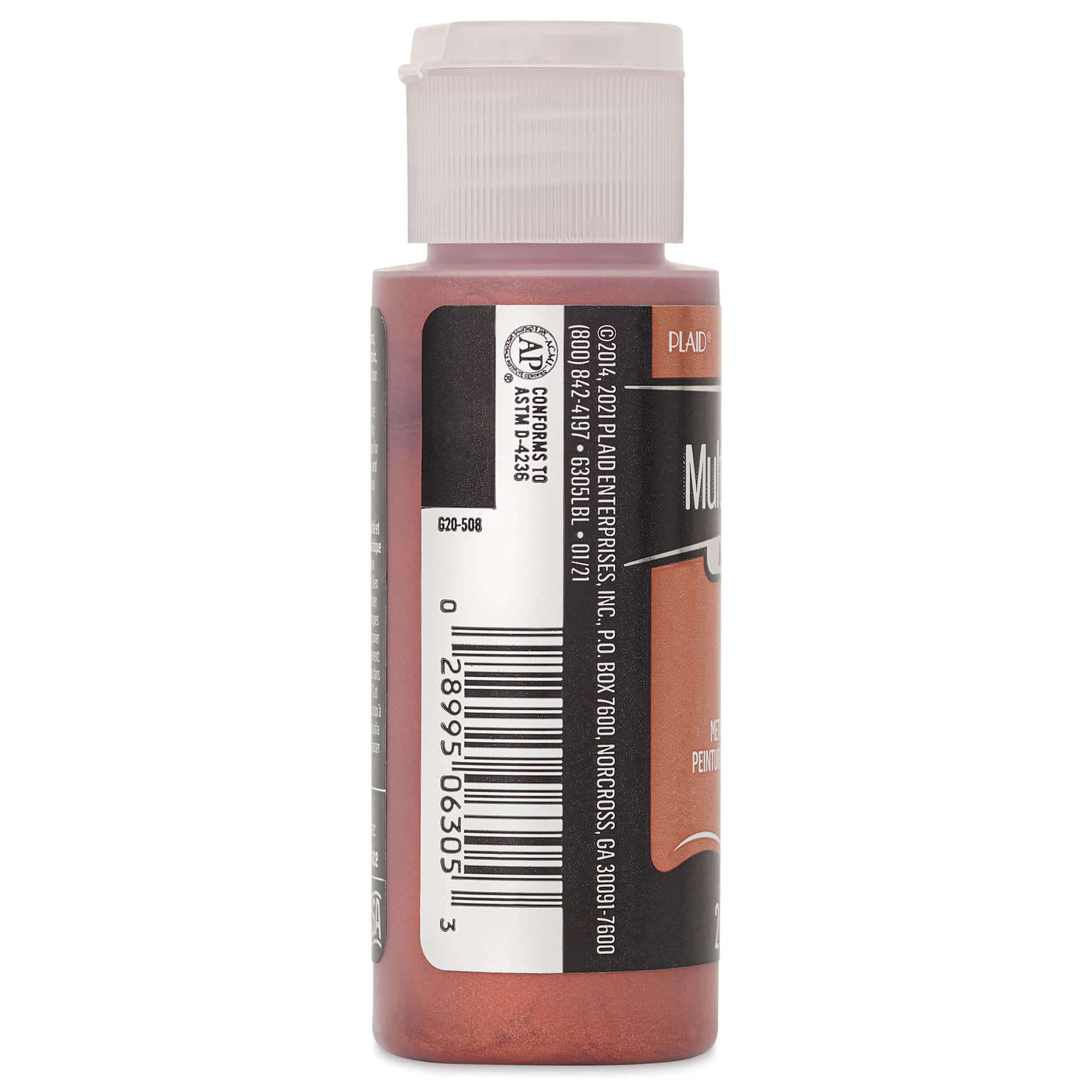 FolkArt Multi-Surface Metallic Acrylic Paint - Copper, 59 ml - side of bottle