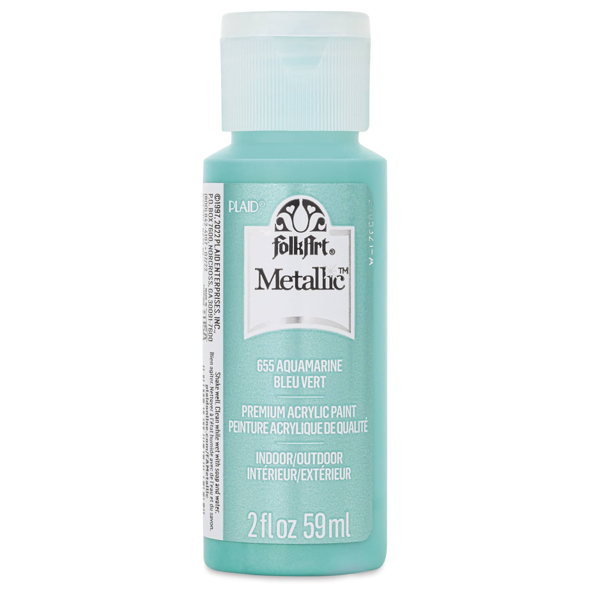 FolkArt Metallic Acrylic Paint - Aquamarine, 59 ml