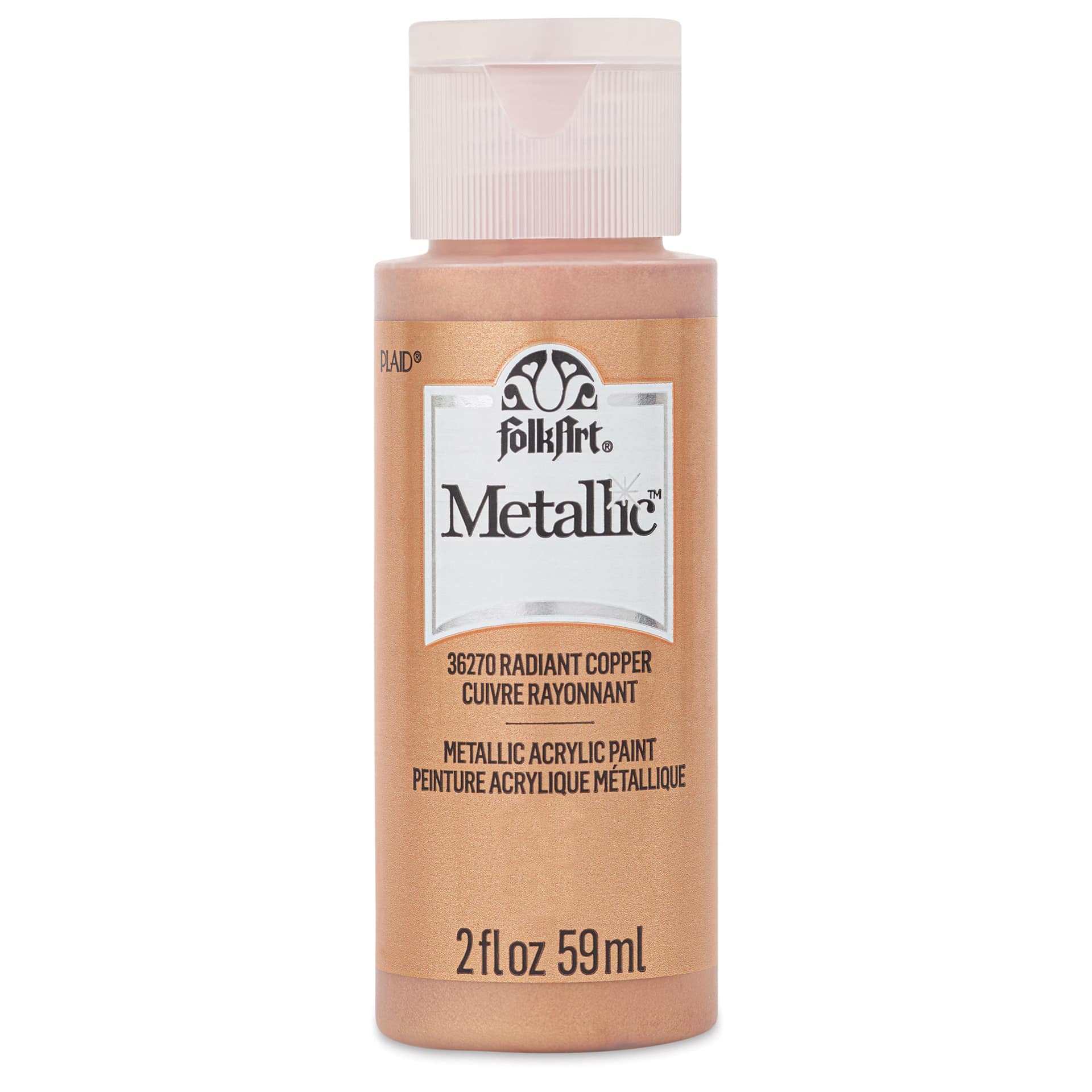 FolkArt Metallic Acrylic Paint - Radiant Copper, 59 ml - front of bottle