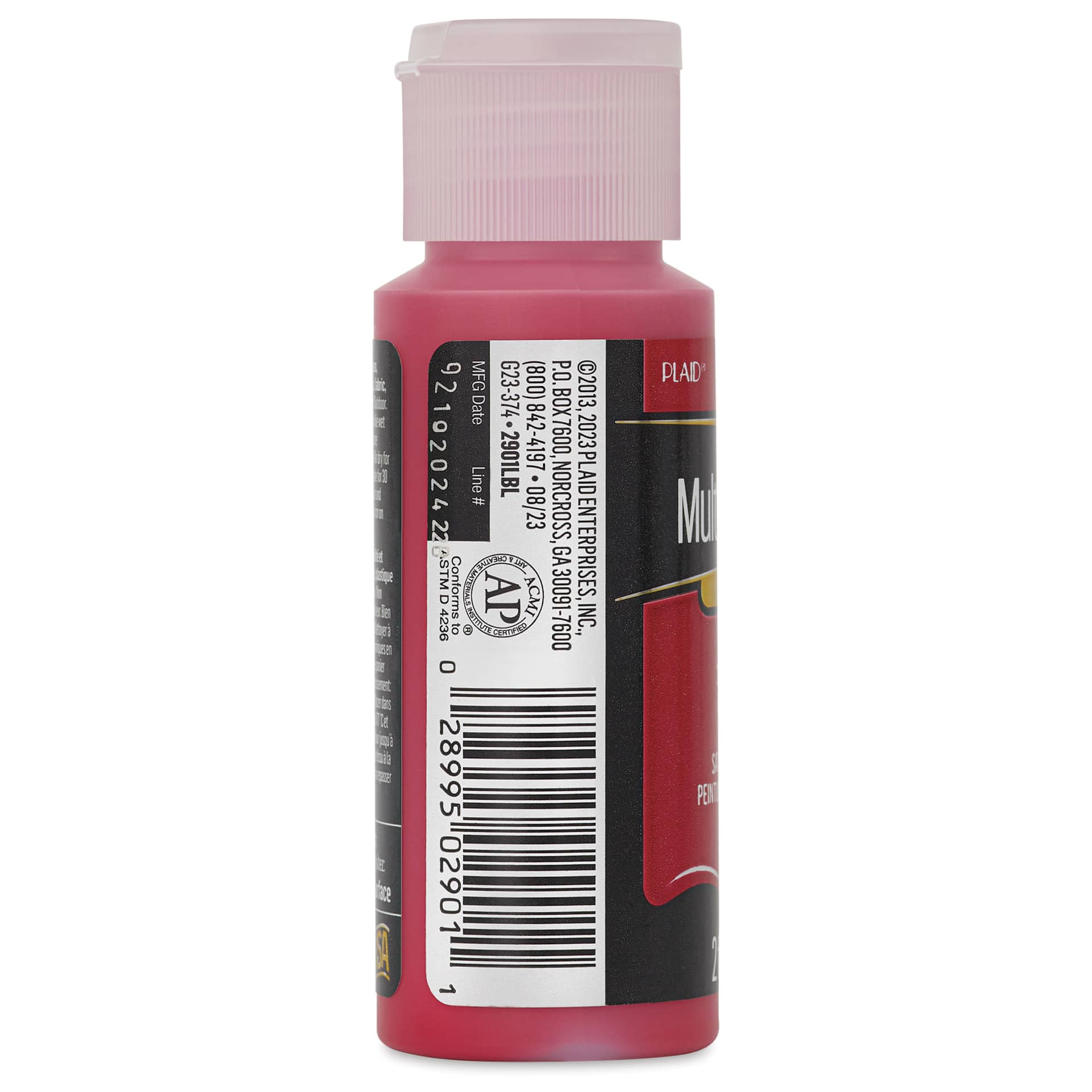 FolkArt Multi-Surface Acrylic Paint - Apple Red, 59 ml bottle side