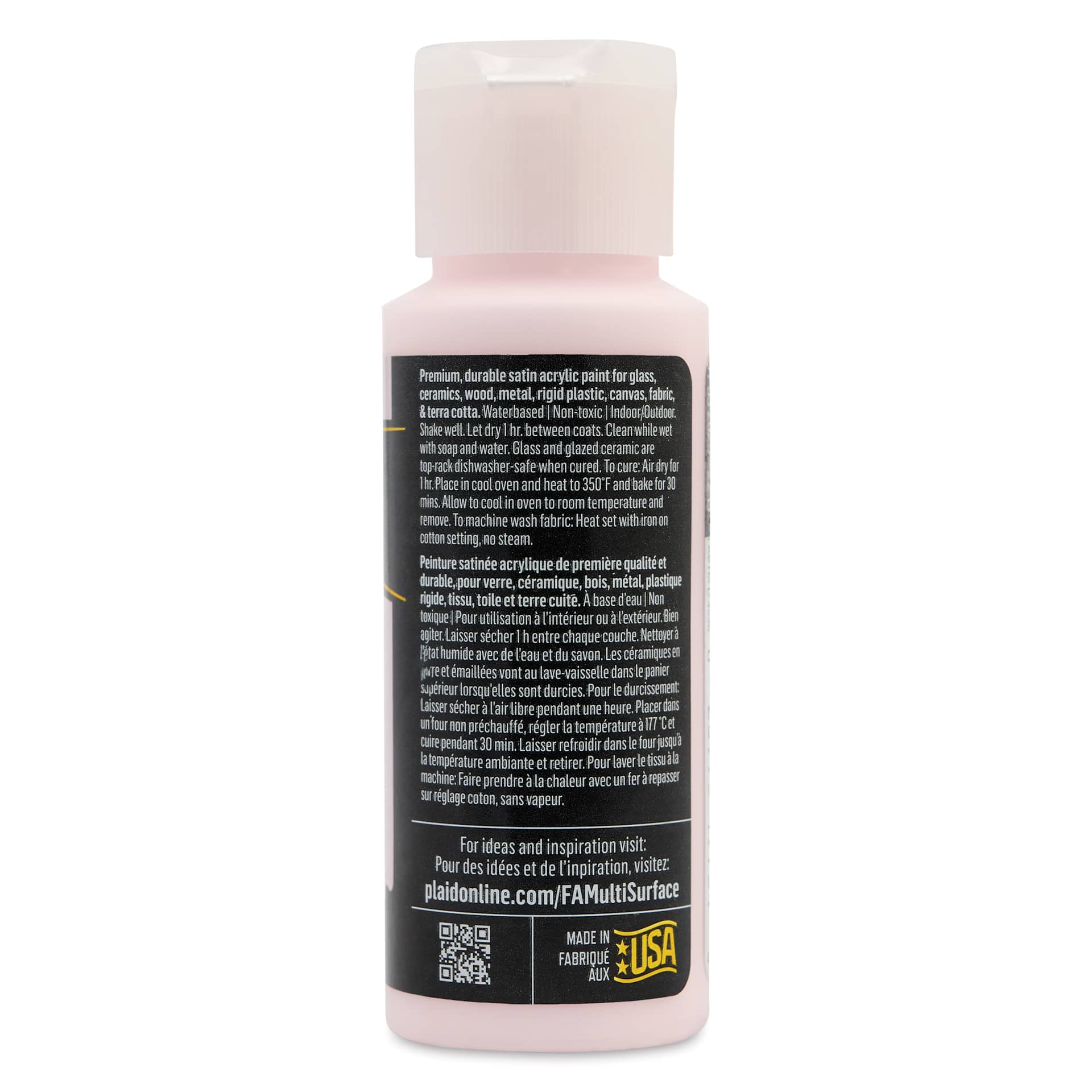 FolkArt Multi-Surface Acrylic Paint - Pink Quartz, 59 ml back