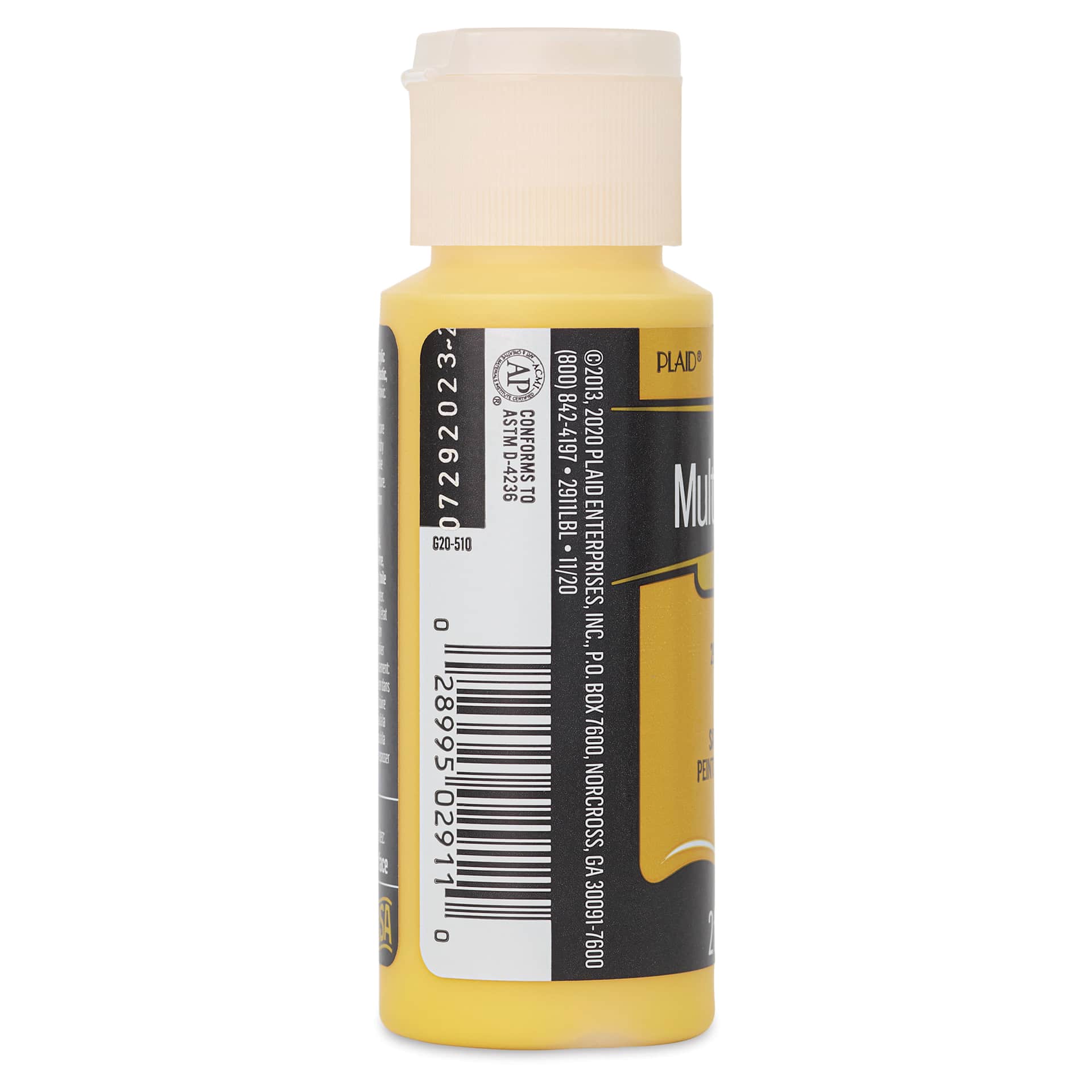 FolkArt Multi-Surface Acrylic Paint - Moon Yellow, 59 ml bottle side