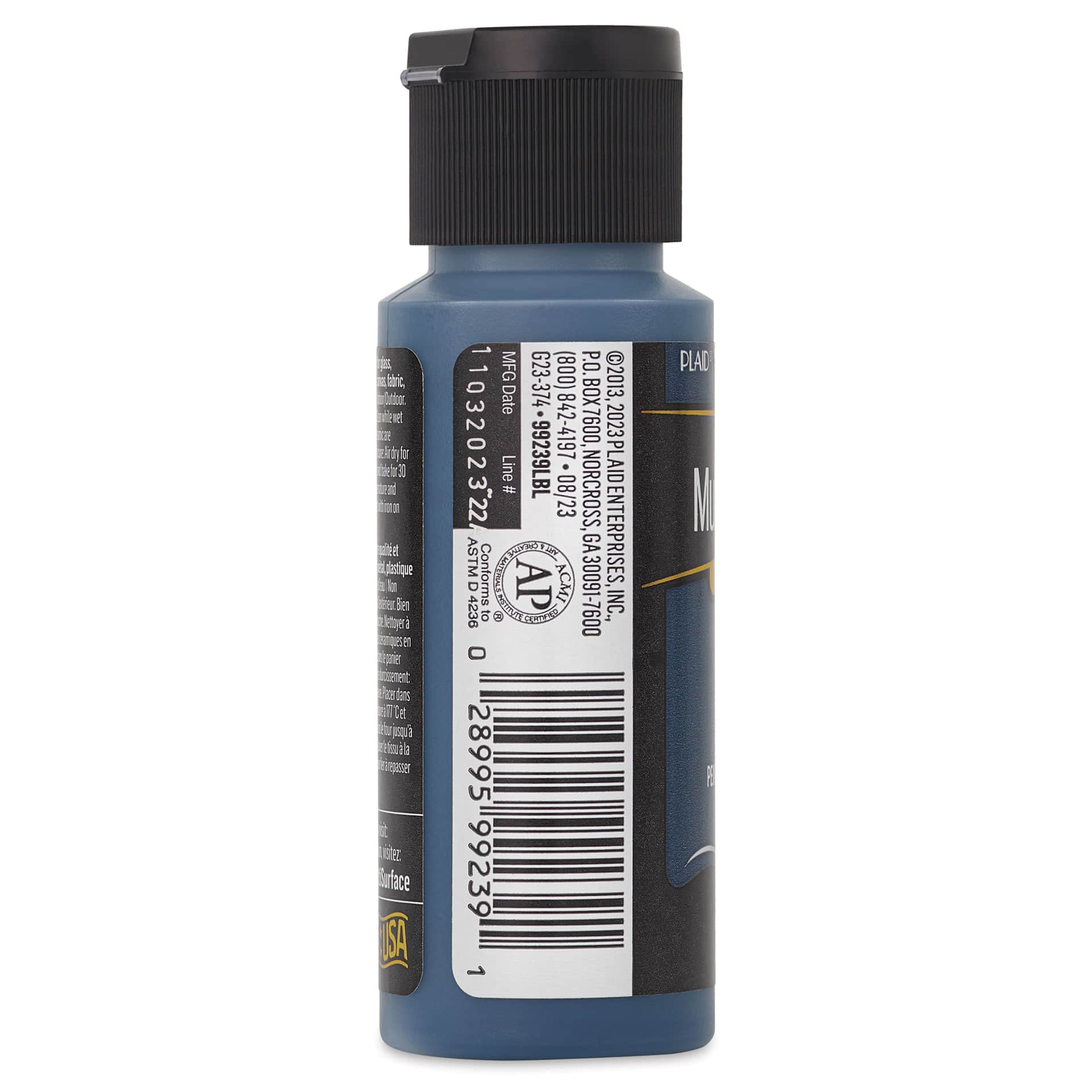 FolkArt Multi-Surface Acrylic Paint - Indigo Night, 59 ml bottle side