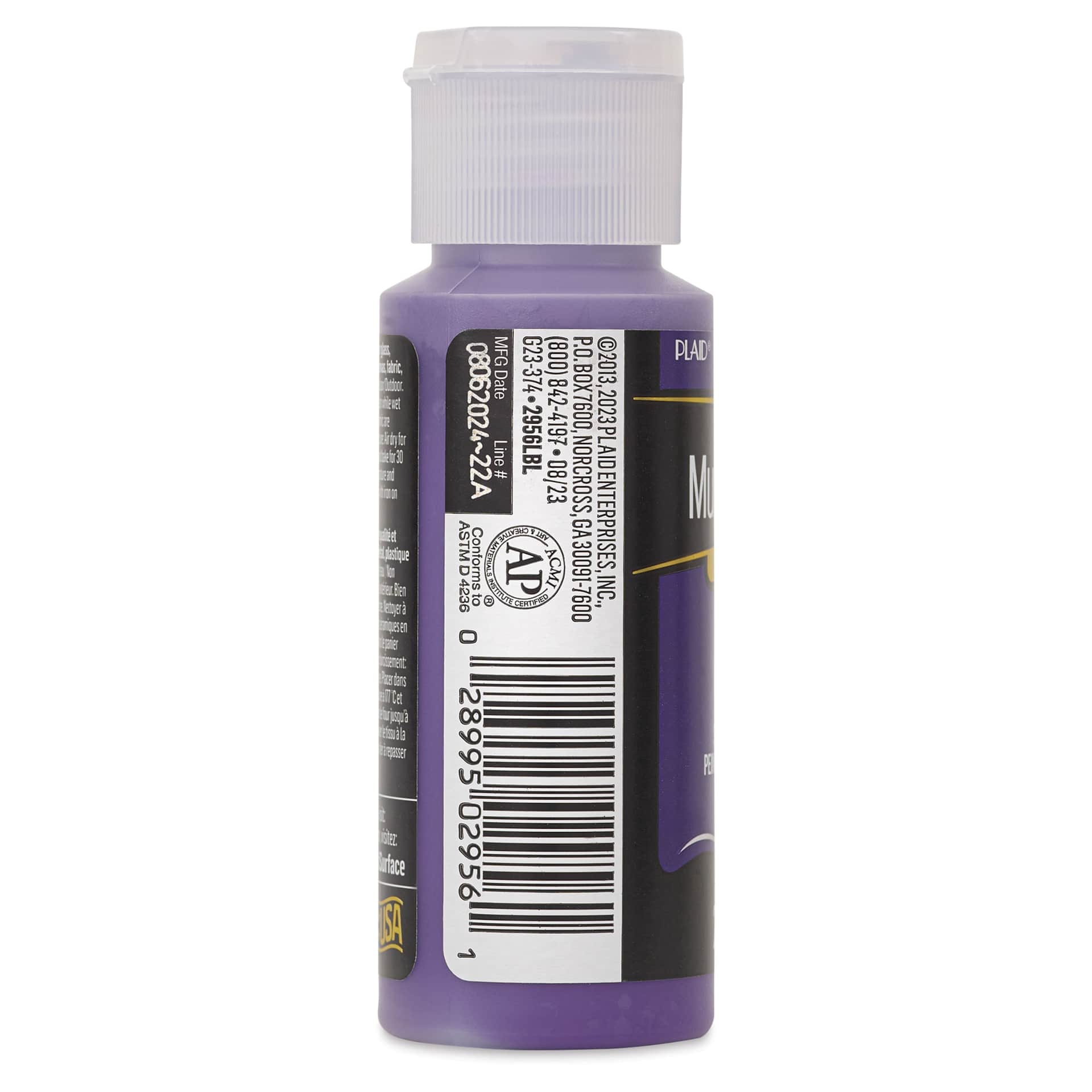 FolkArt Multi-Surface Acrylic Paint - Violet Pansy, 59 ml bottle side