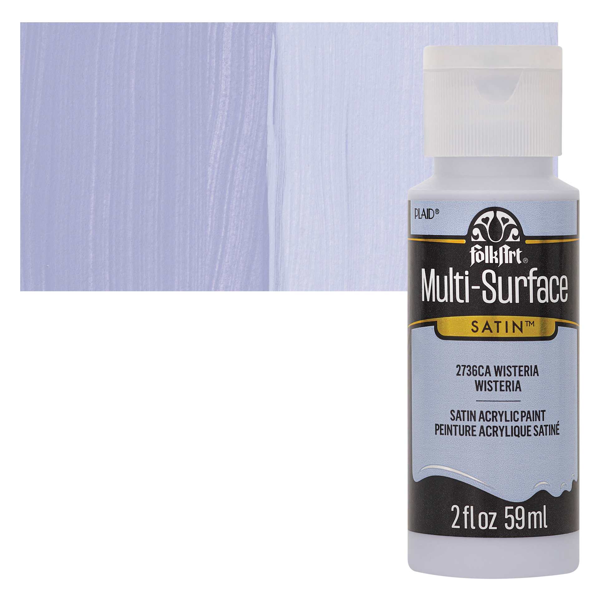 FolkArt Multi-Surface Acrylic Paint - Wisteria, 59 ml bottle and swatch