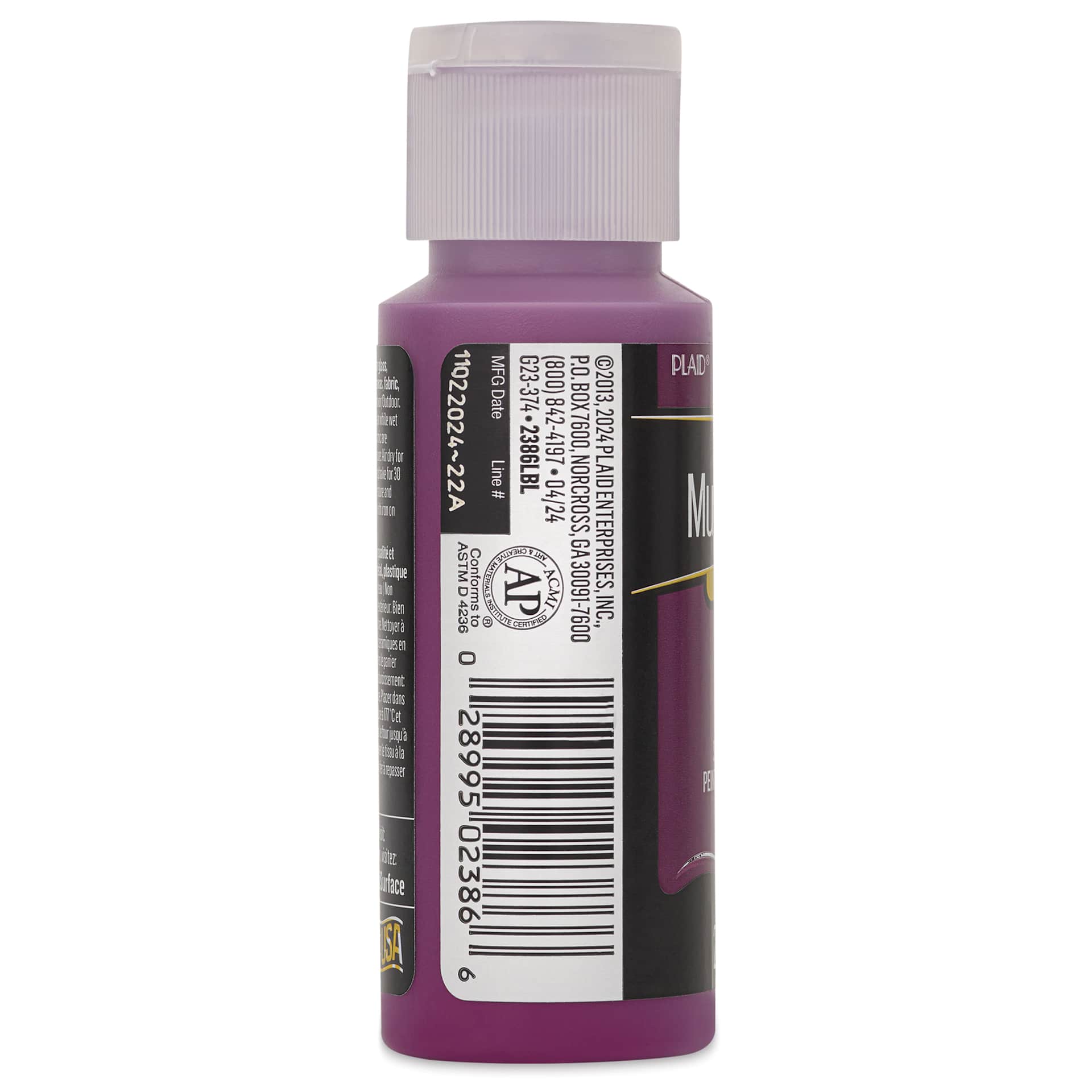 FolkArt Multi-Surface Acrylic Paint - Juneberry, 59 ml bottle side