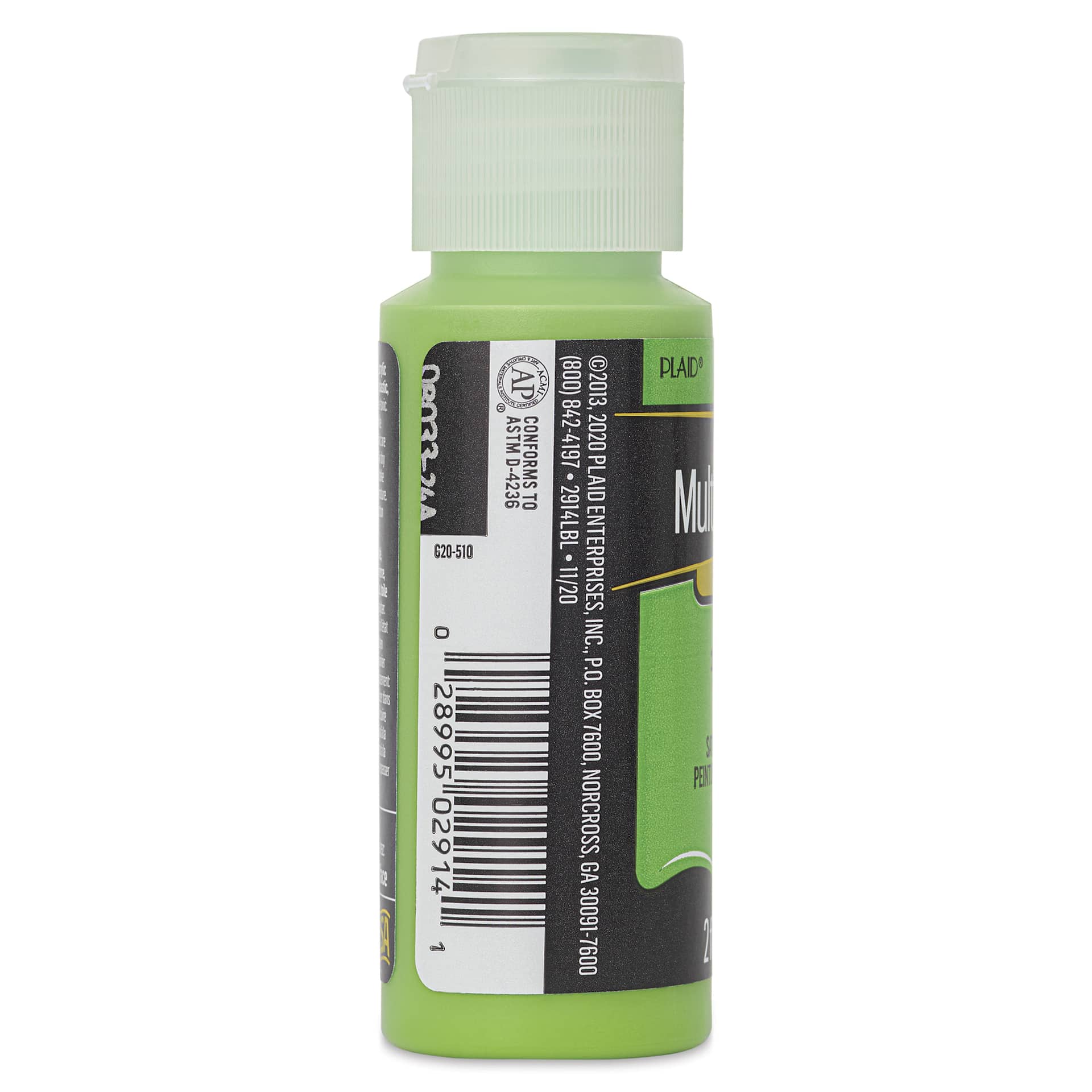 FolkArt Multi-Surface Acrylic Paint - Lime Green, 59 ml bottle side